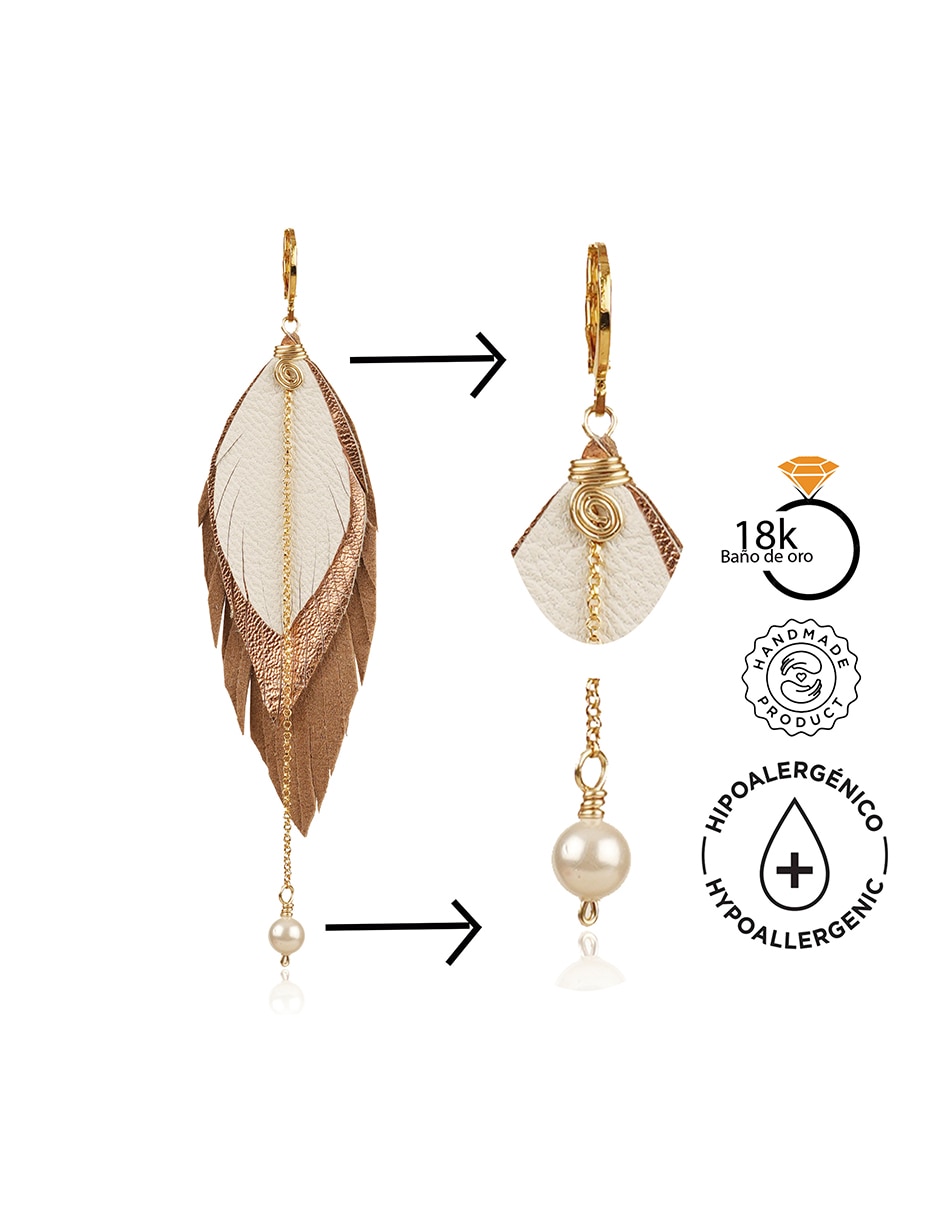 Aretes de pluma con acabado liso 4