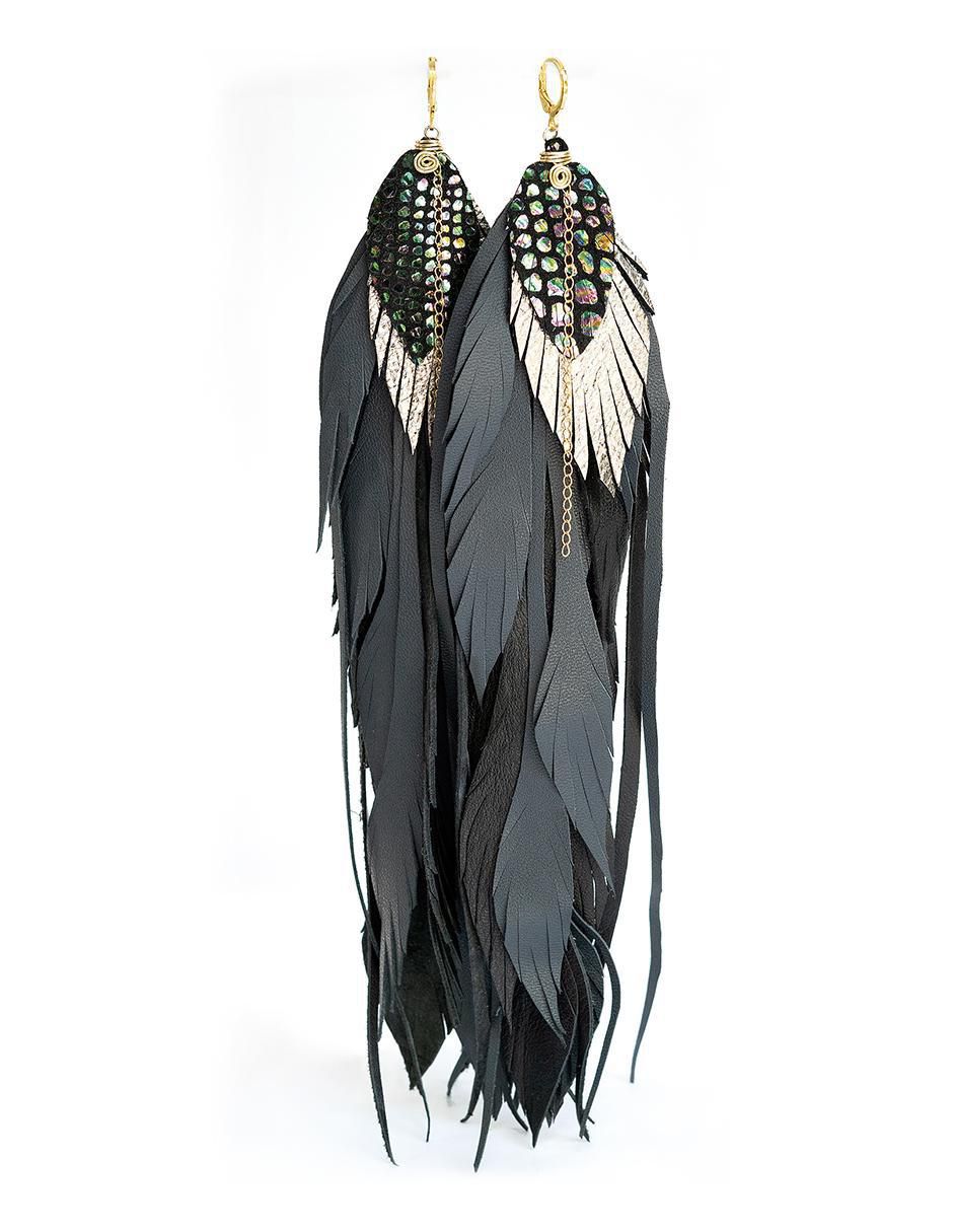 Aretes de pluma