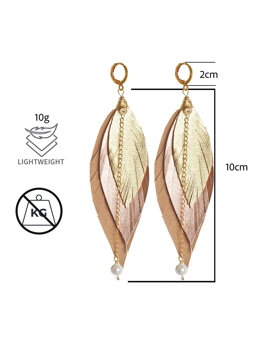 Aretes de pluma con acabado liso 8