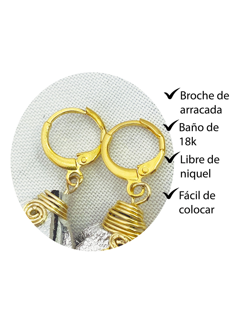 Aretes de pluma con acabado liso 4