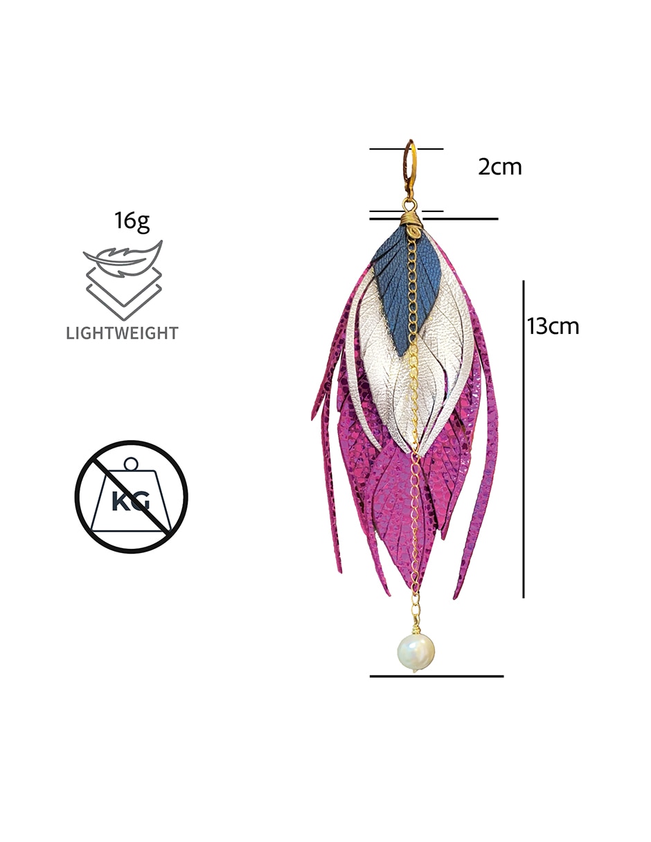 Aretes de pluma con acabado liso 9