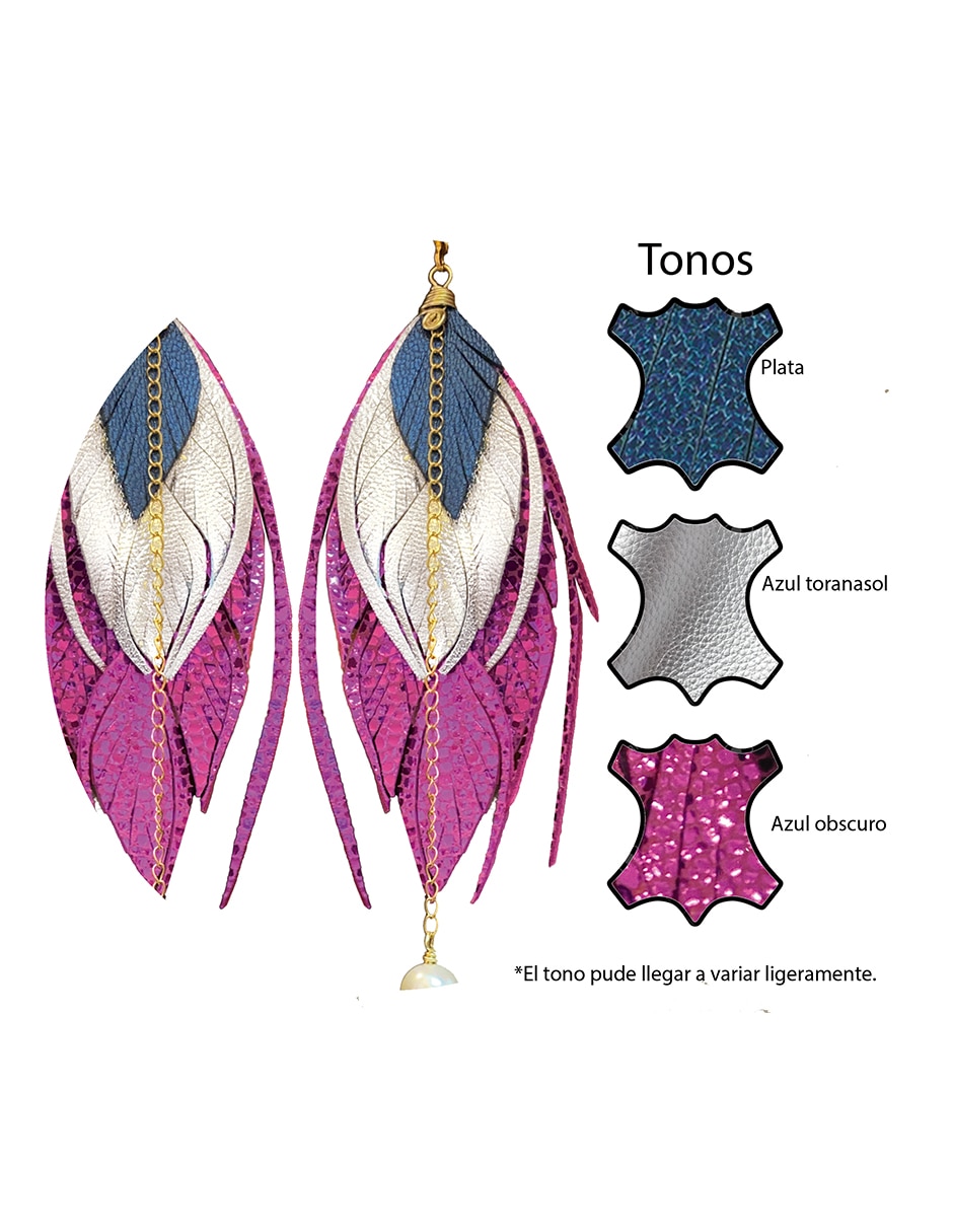 Aretes de pluma con acabado liso 3