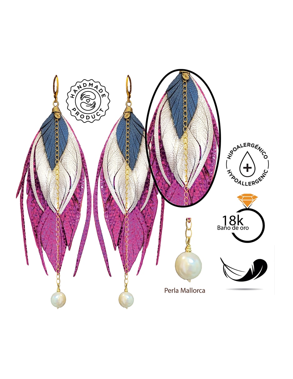 Aretes de pluma con acabado liso 4