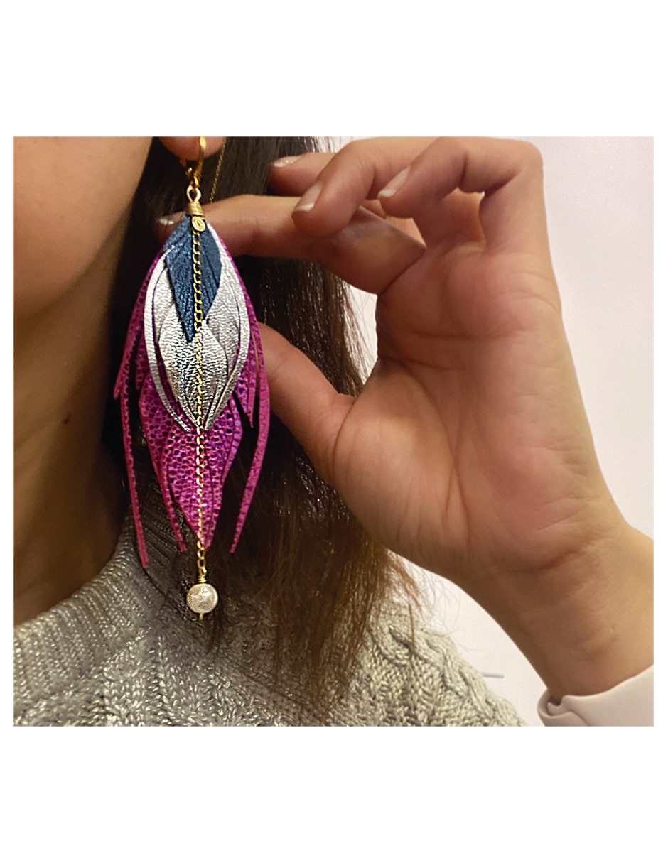 Aretes de pluma con acabado liso 6