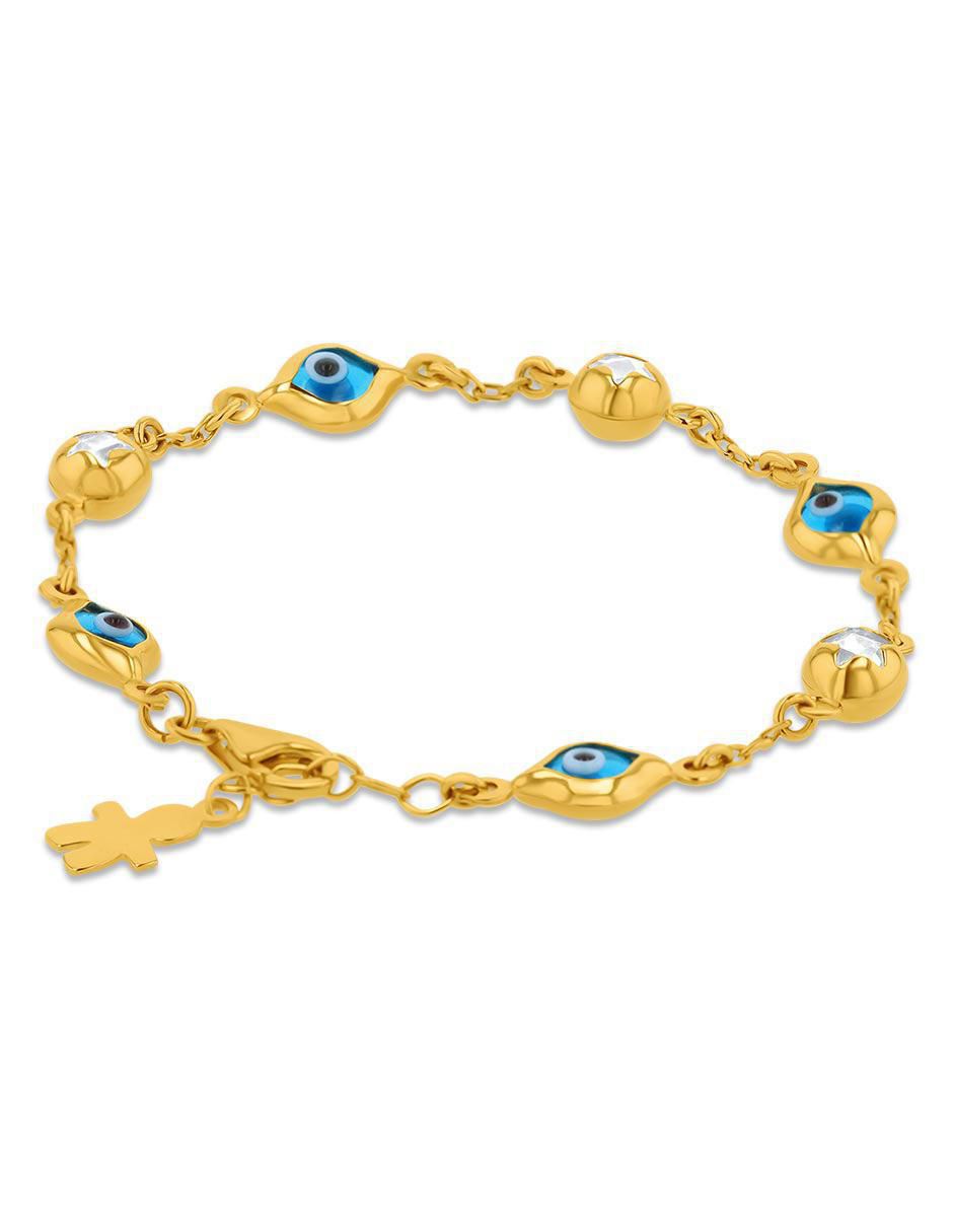Pulsera de oro amarillo 14 K acabado brillante 2