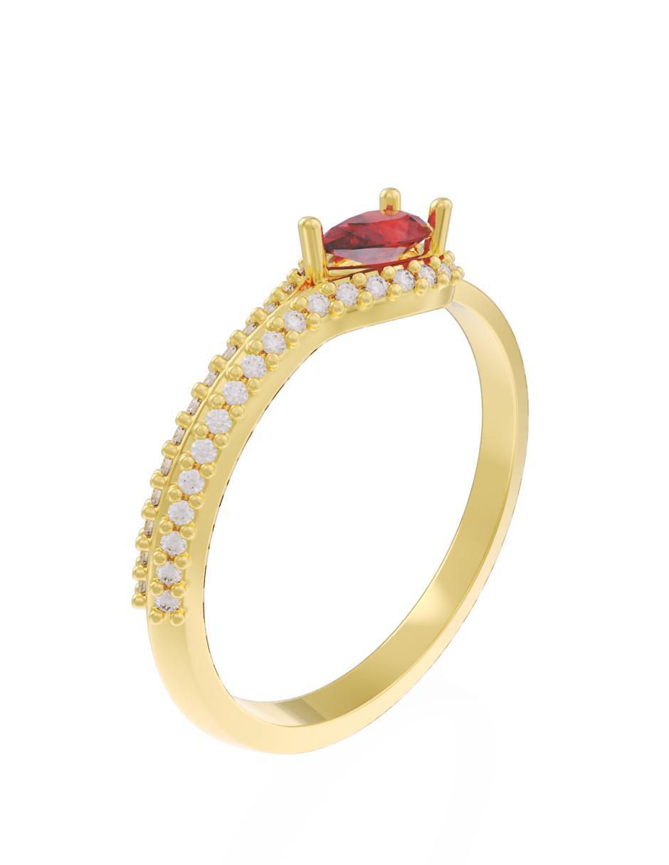 Anillo de compromiso 10 k Eternidad 2
