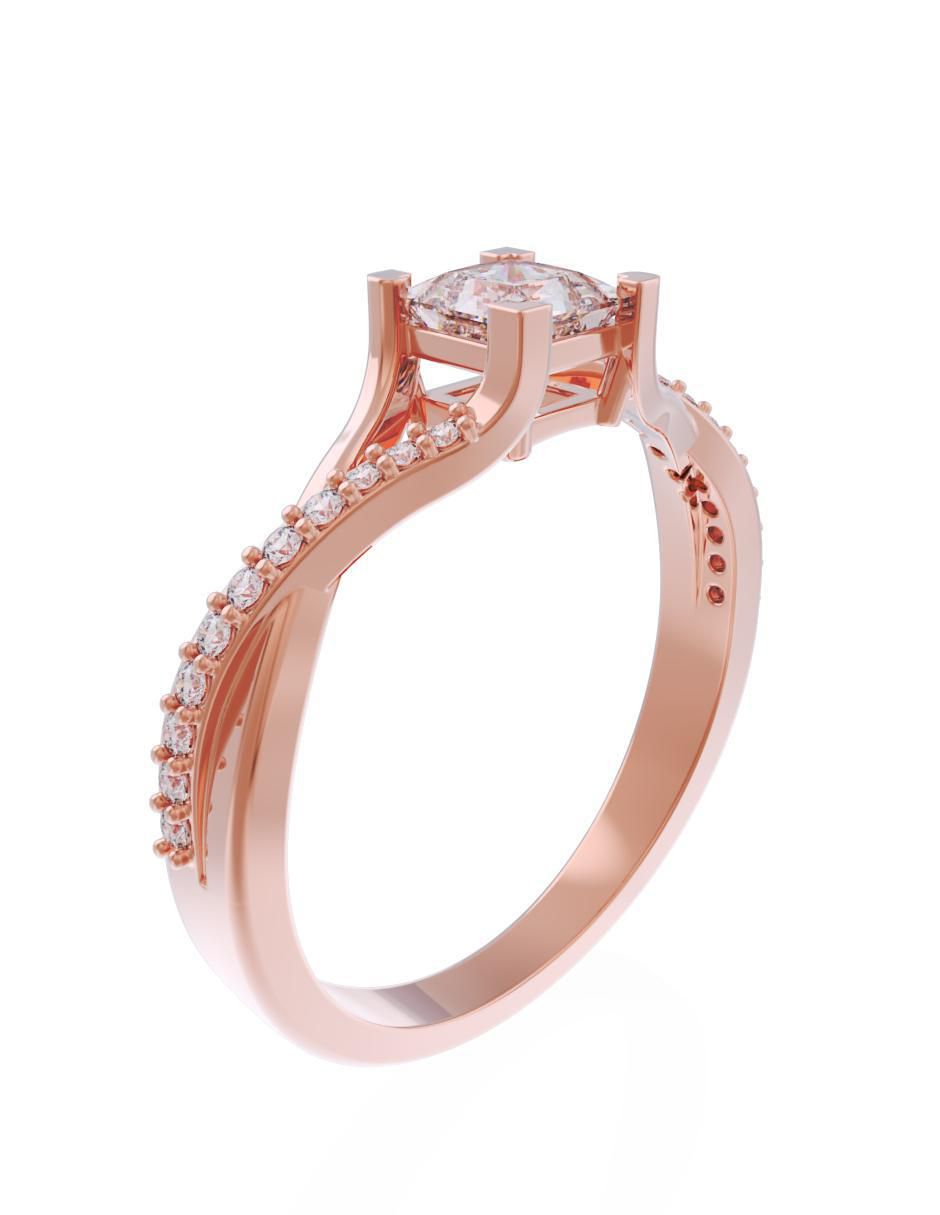 Anillo de compromiso 10 k Eternidad 3