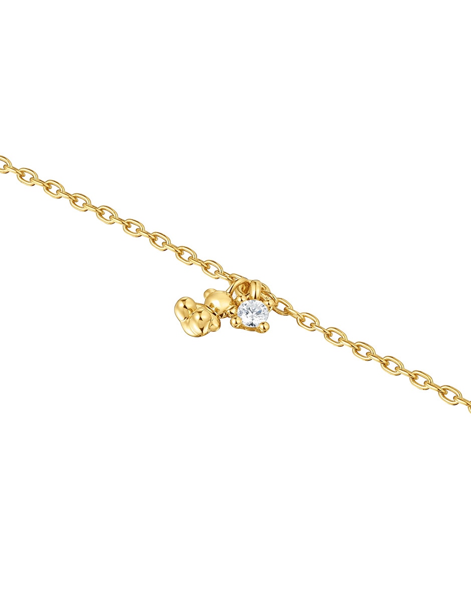 Pulsera Tous de plata P 925 Bold Bear LGD con acabado baño de oro