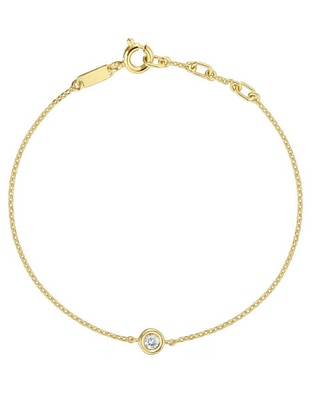 Pulsera de plata P 925 con diamante Line Lgd acabado baño de oro