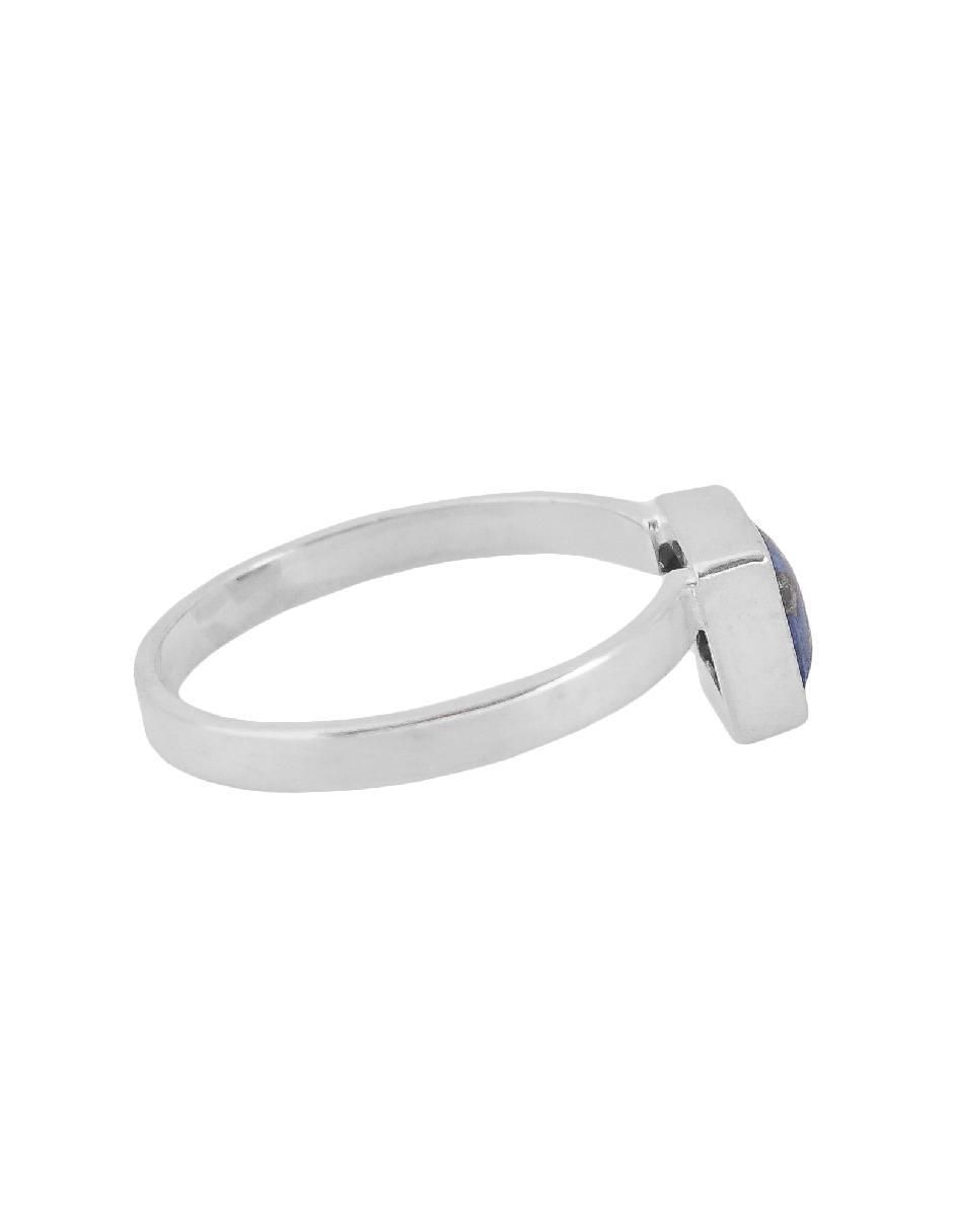 Anillo cuadrada Destellos De La Tierra P 925 de plata lapislázuli brillante