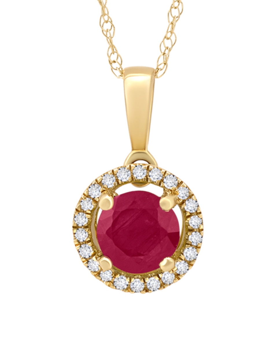 Collar con dije circular de oro amarillo 14 K 2