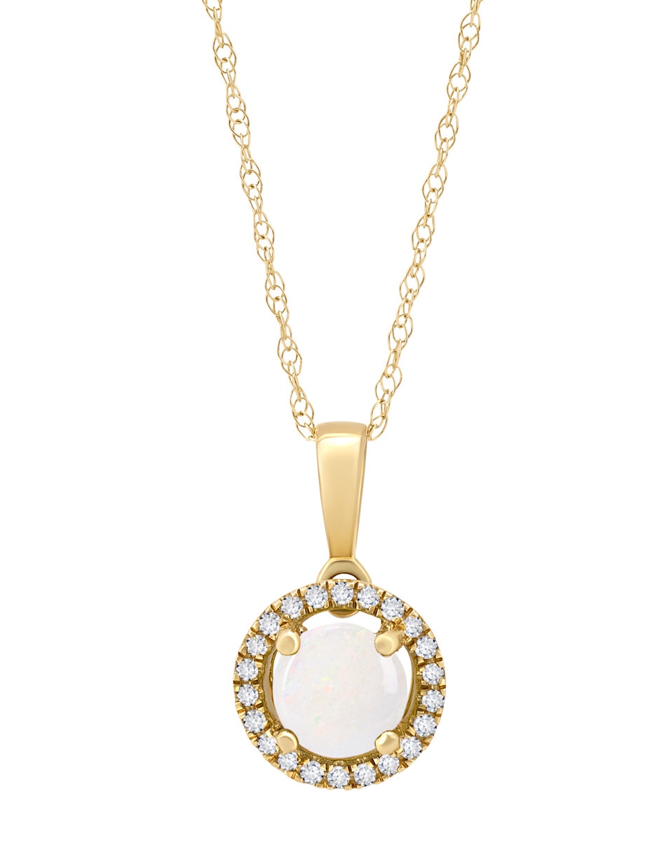 Collar con dije circular de oro amarillo 14 K 1