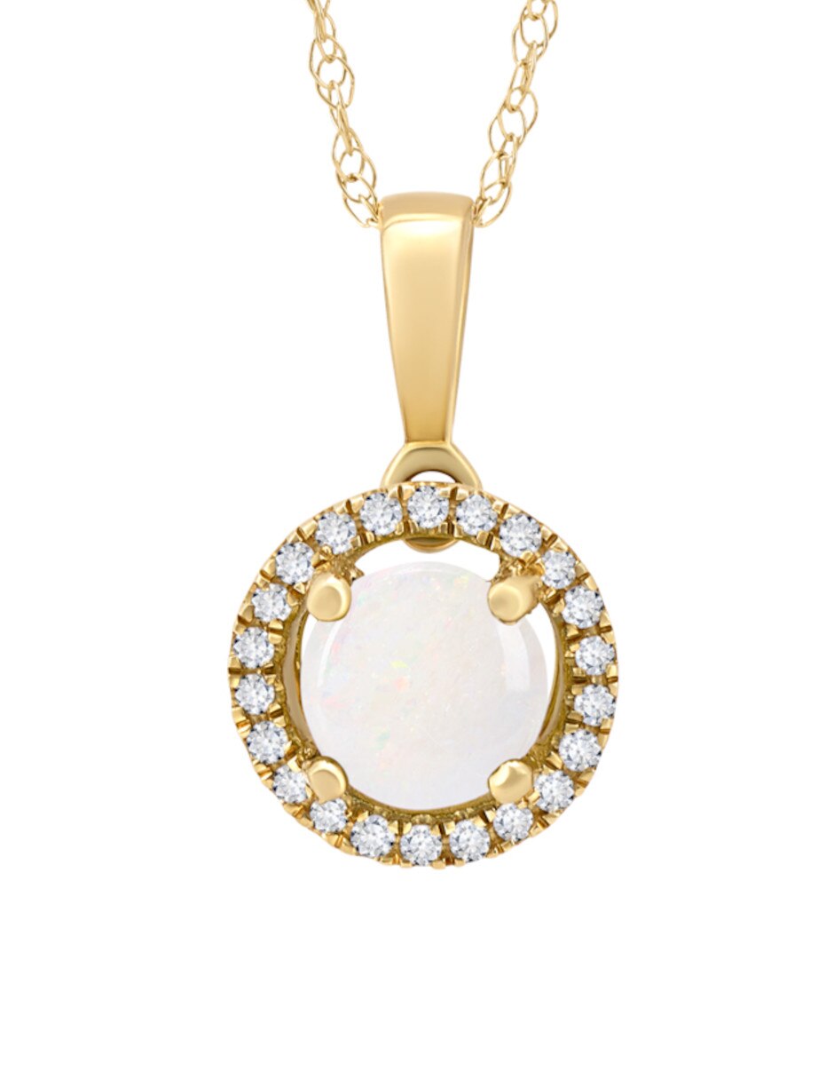 Collar con dije circular de oro amarillo 14 K 2