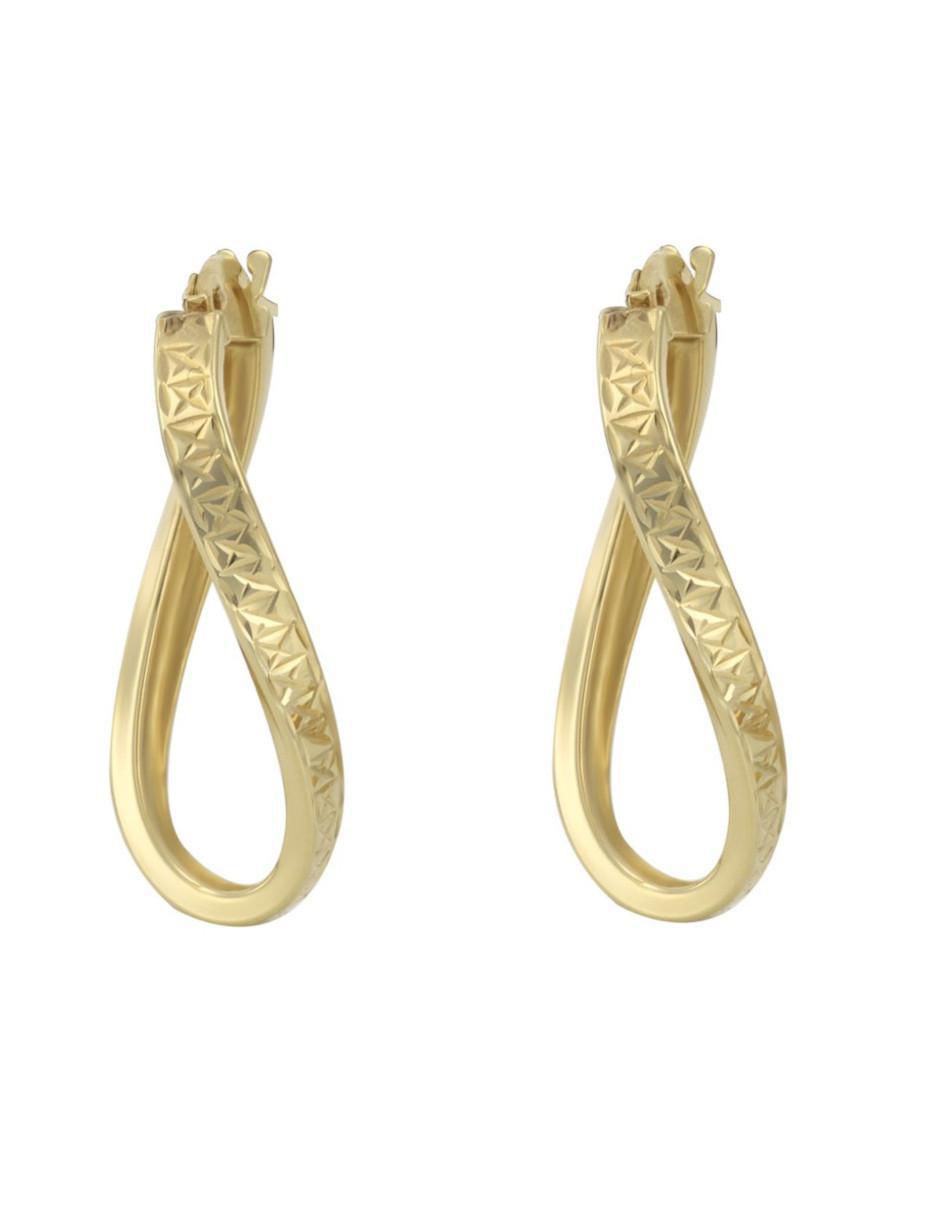 Arracadas de oro 14 K con acabado diamantado Arracadas de oro 14 K con acabado diamantado