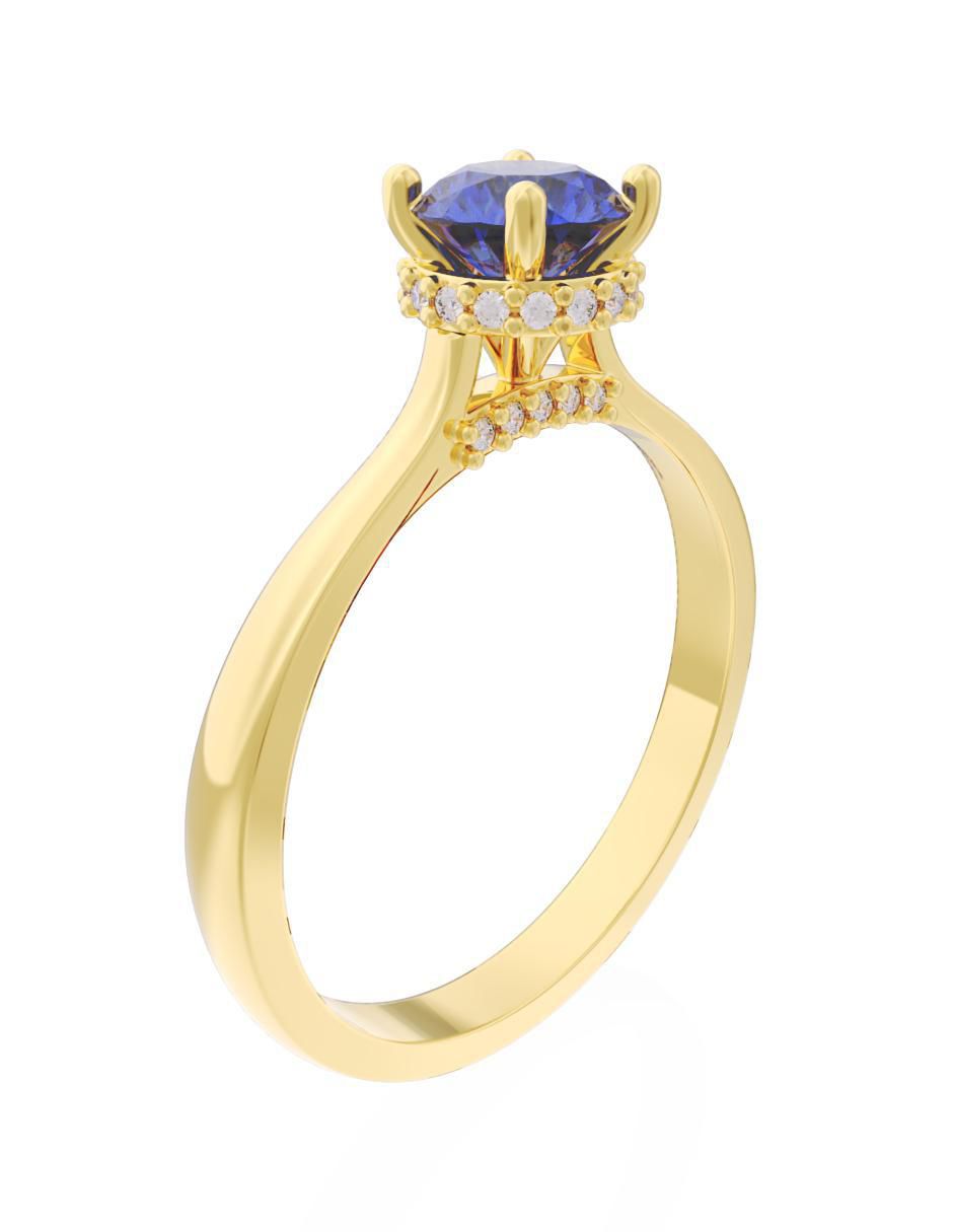 Anillo de compromiso 14 k Eternidad 2