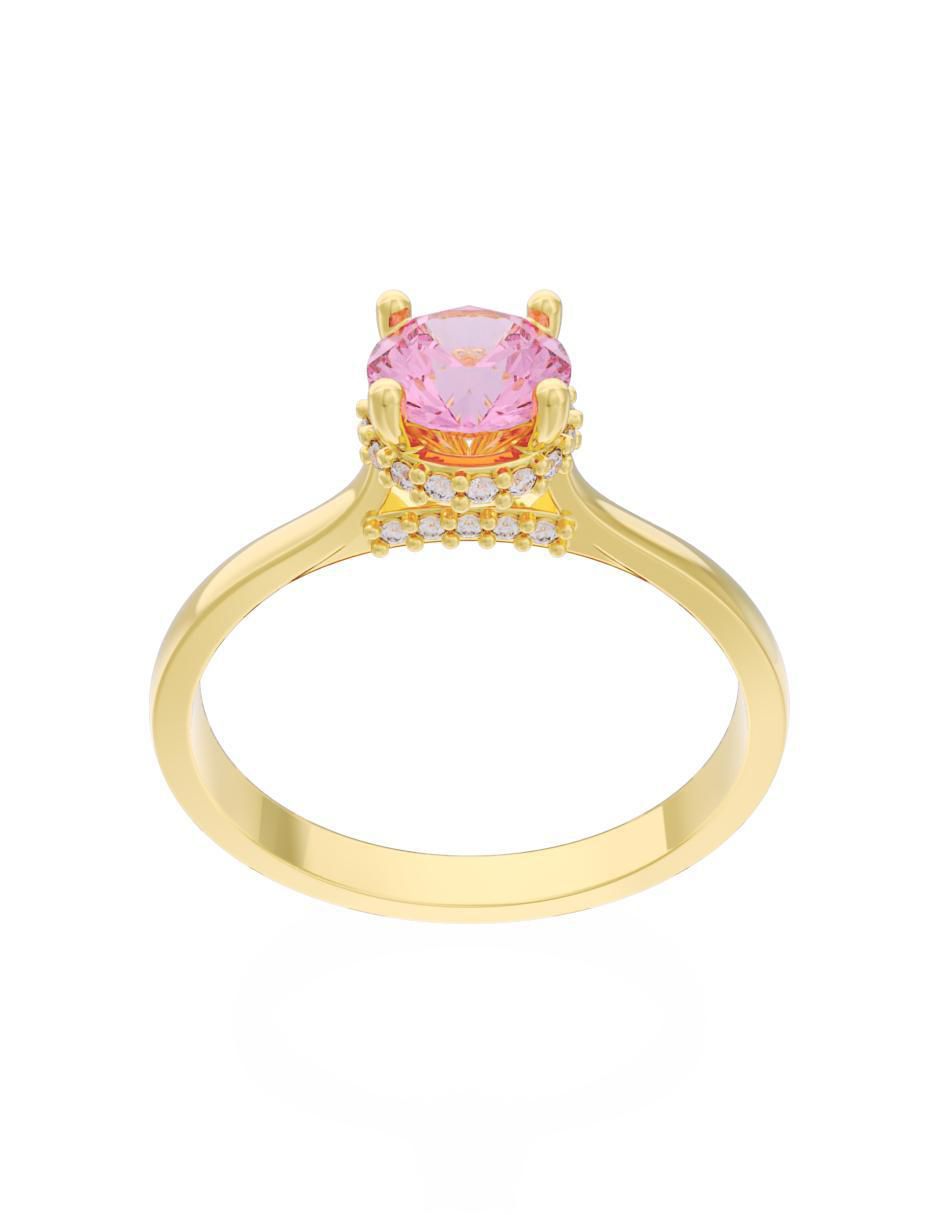 Anillo de compromiso 14 k Eternidad 3