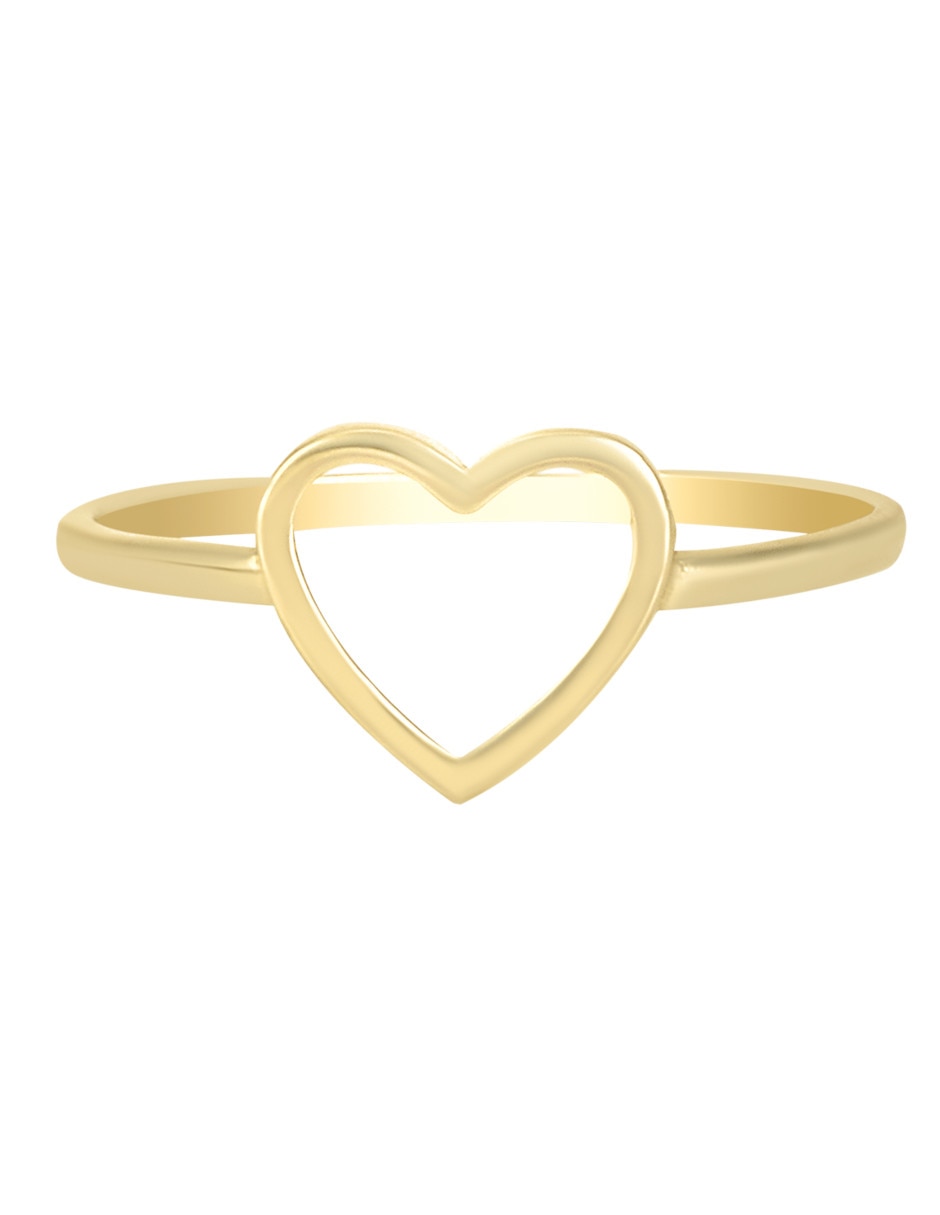Anillo de corazón 14 k de oro amarillo brillante 5