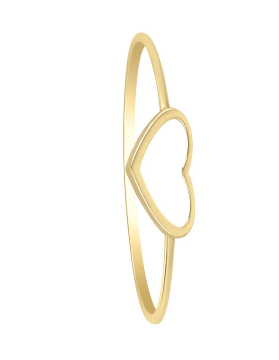 Anillo de corazón 14 k de oro amarillo brillante