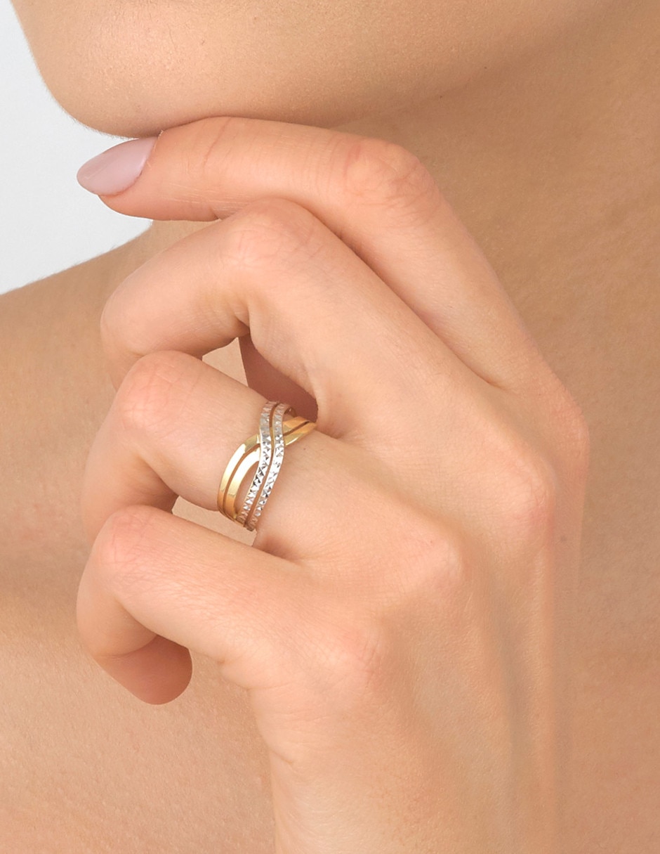Anillo 14 k de oro amarillo brillante