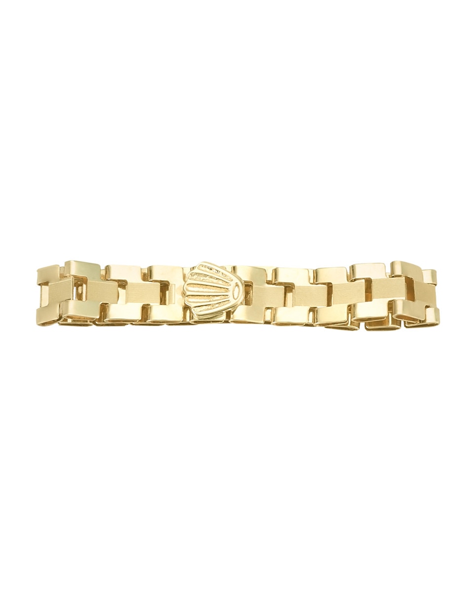 Anillo de cadena 14 k de oro amarillo brillante
