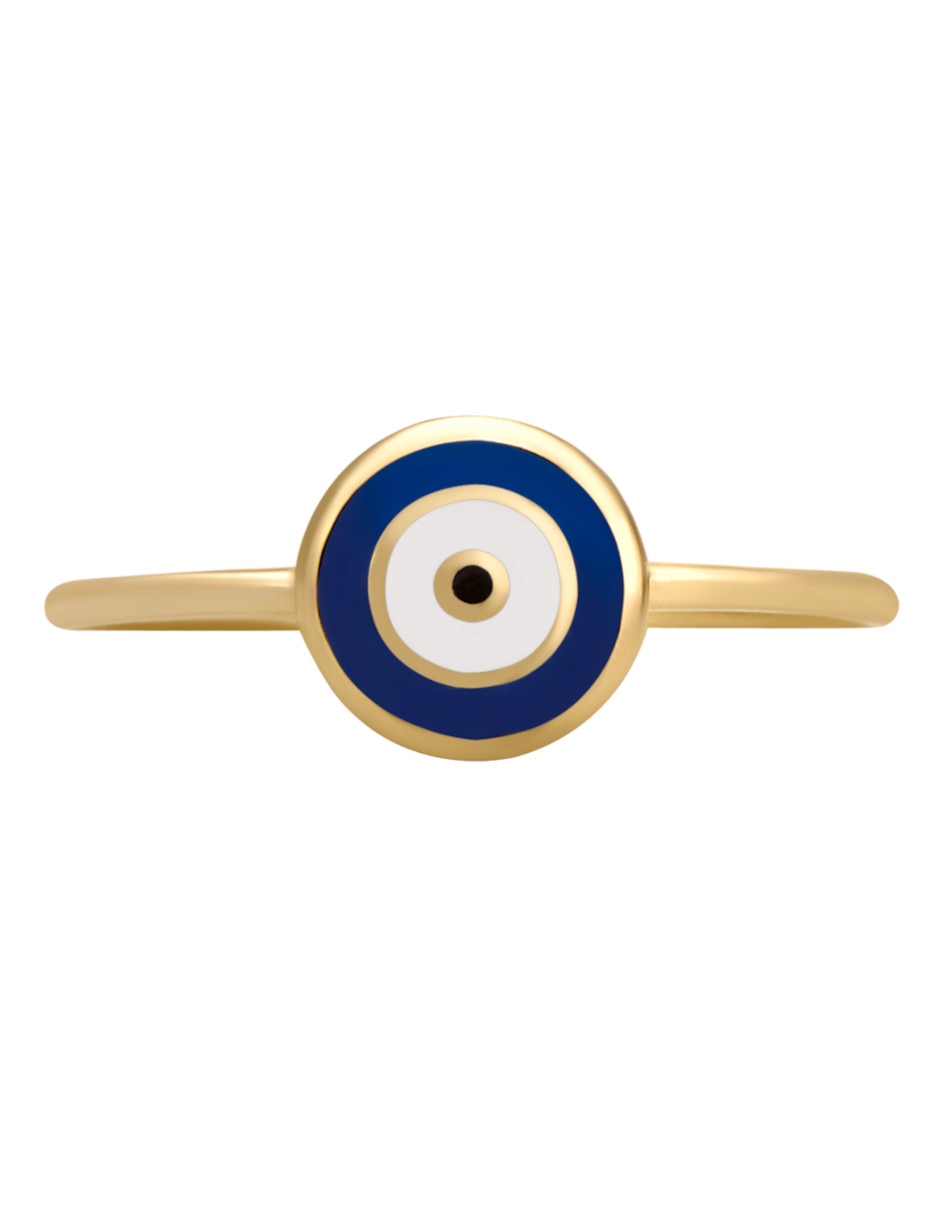 Anillo de ojo 14 k de oro amarillo brillante