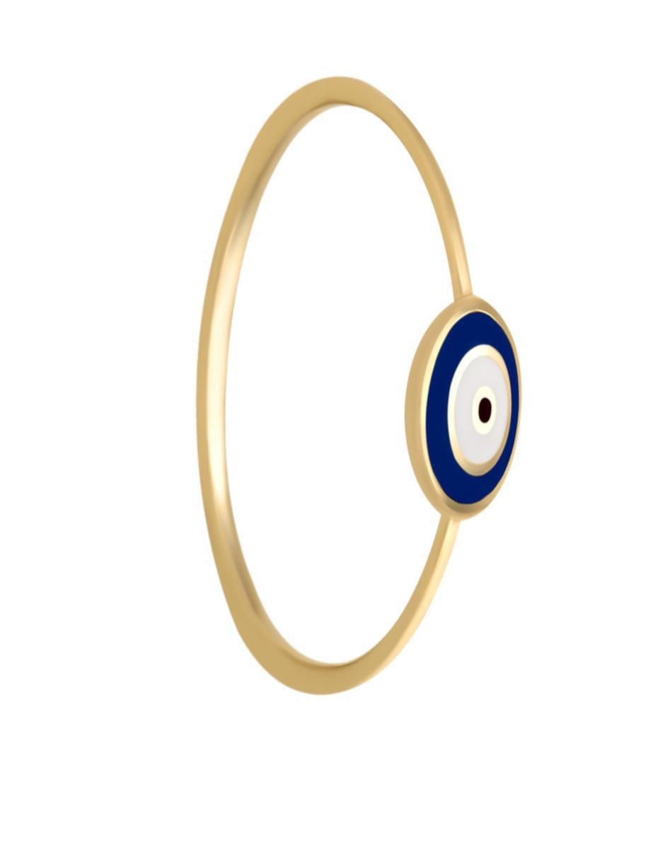 Anillo de ojo 14 k de oro amarillo brillante