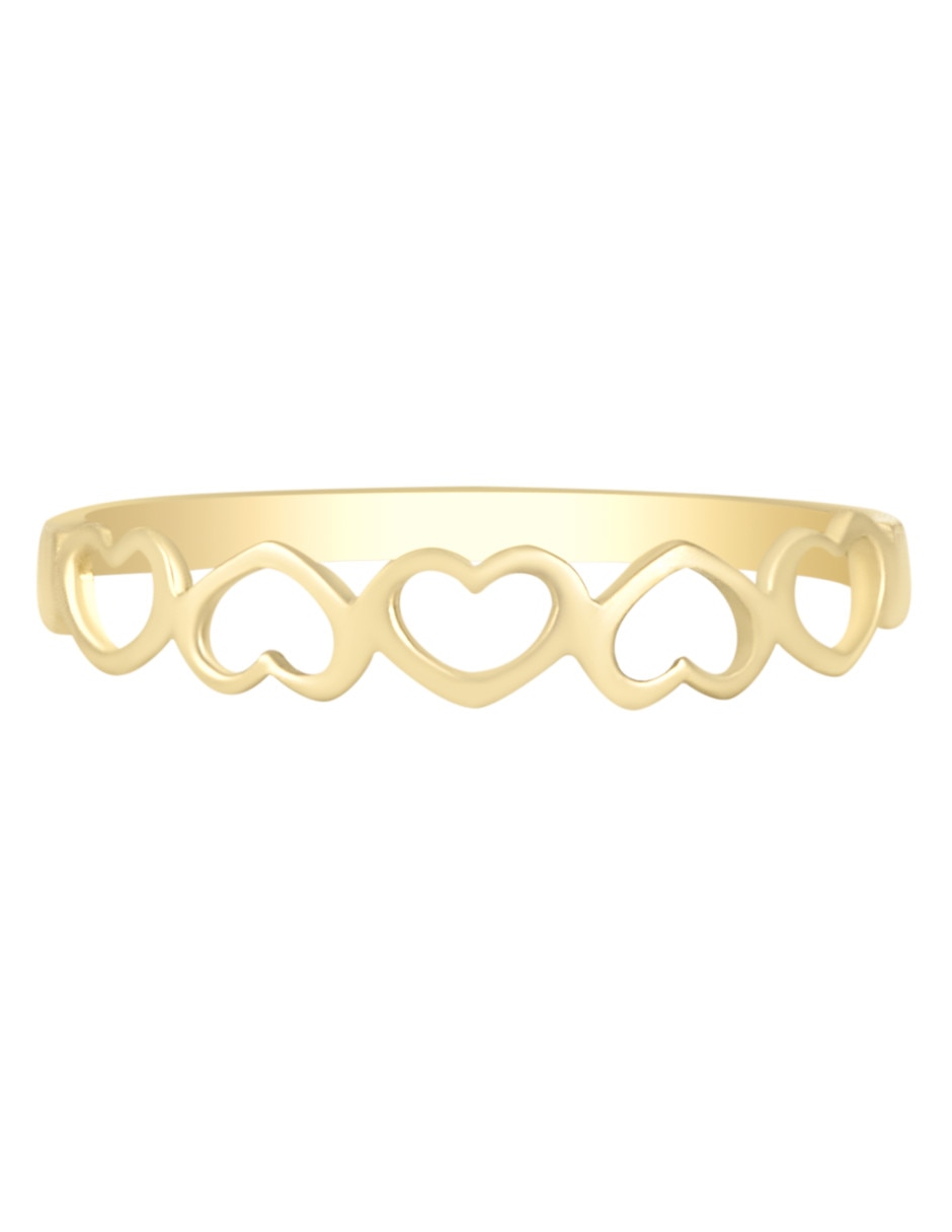 Anillo de corazón 14 k de oro amarillo brillante 5