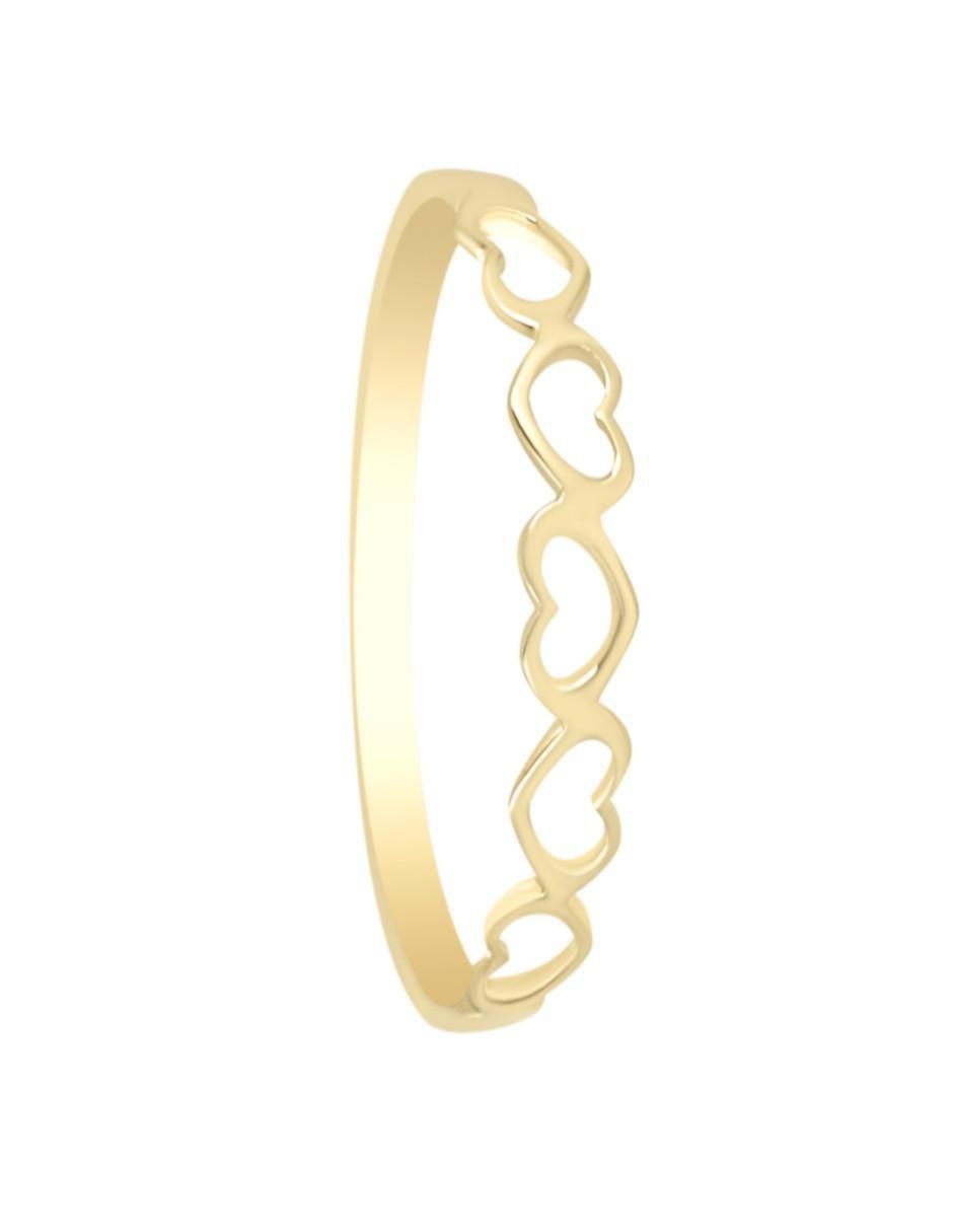 Anillo de corazón 14 k de oro amarillo brillante