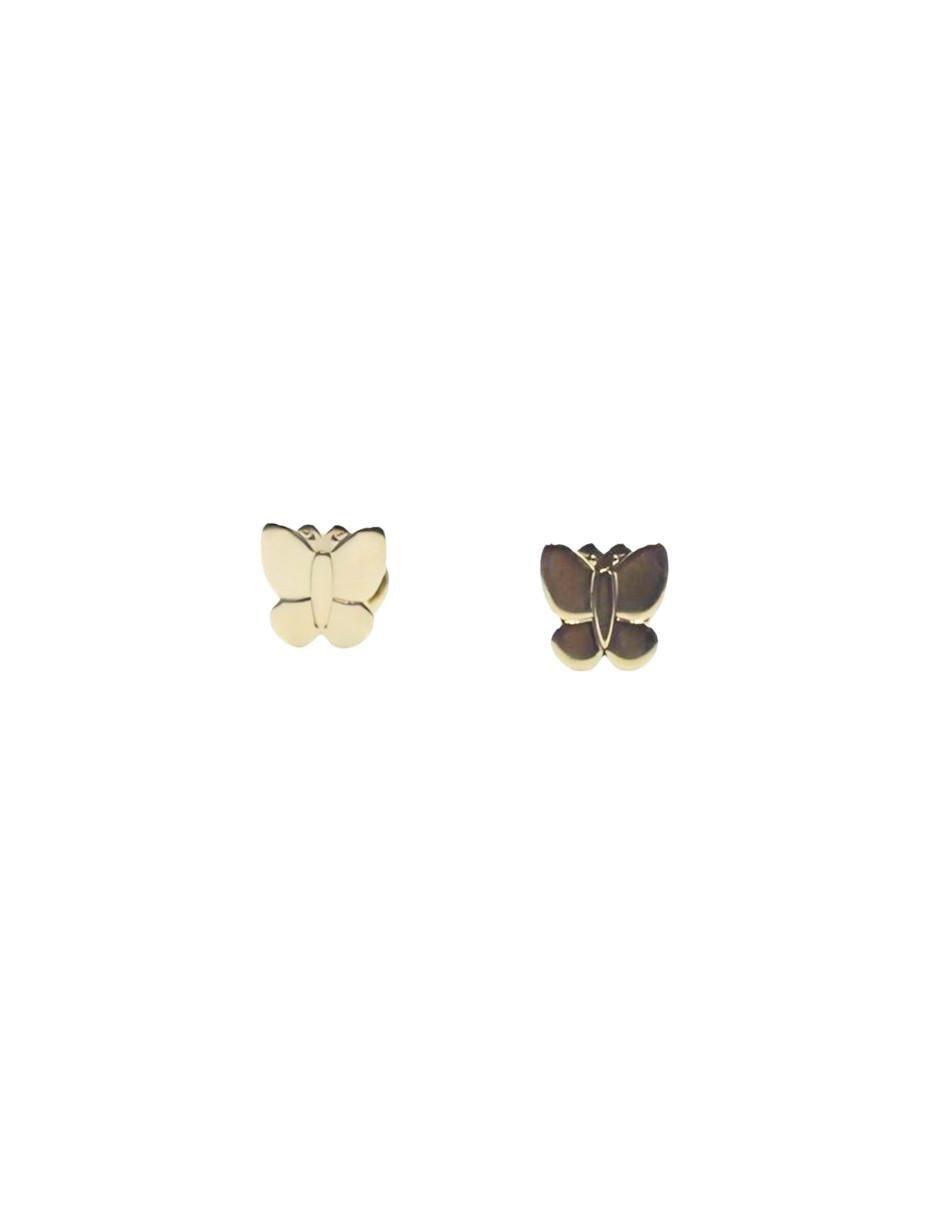 Aretes de mariposa de oro 18 K con acabado pulido