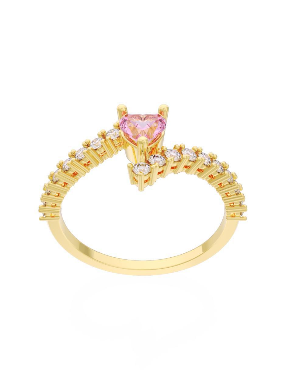 Anillo de compromiso 14 k Eternidad 3