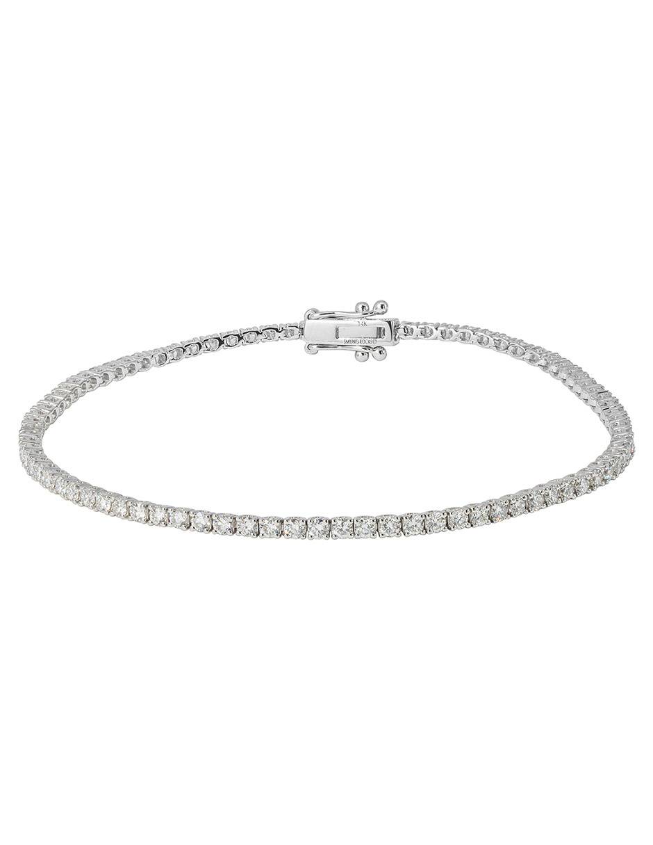 Brazalete de oro blanco 14 K Essential acabado brillante Brazalete de oro blanco 14 K Essential acabado brillante