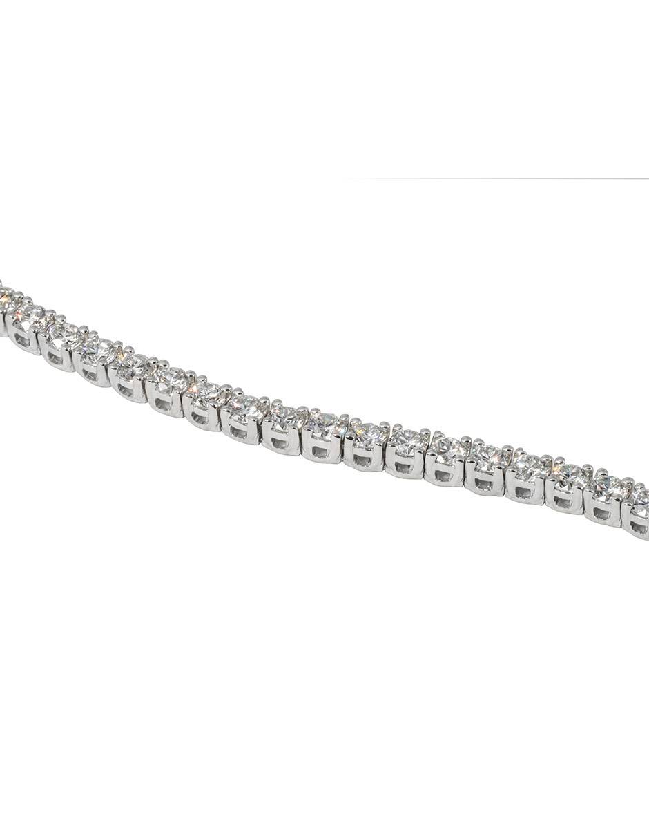 Brazalete de oro blanco 14 K Essential acabado brillante 3