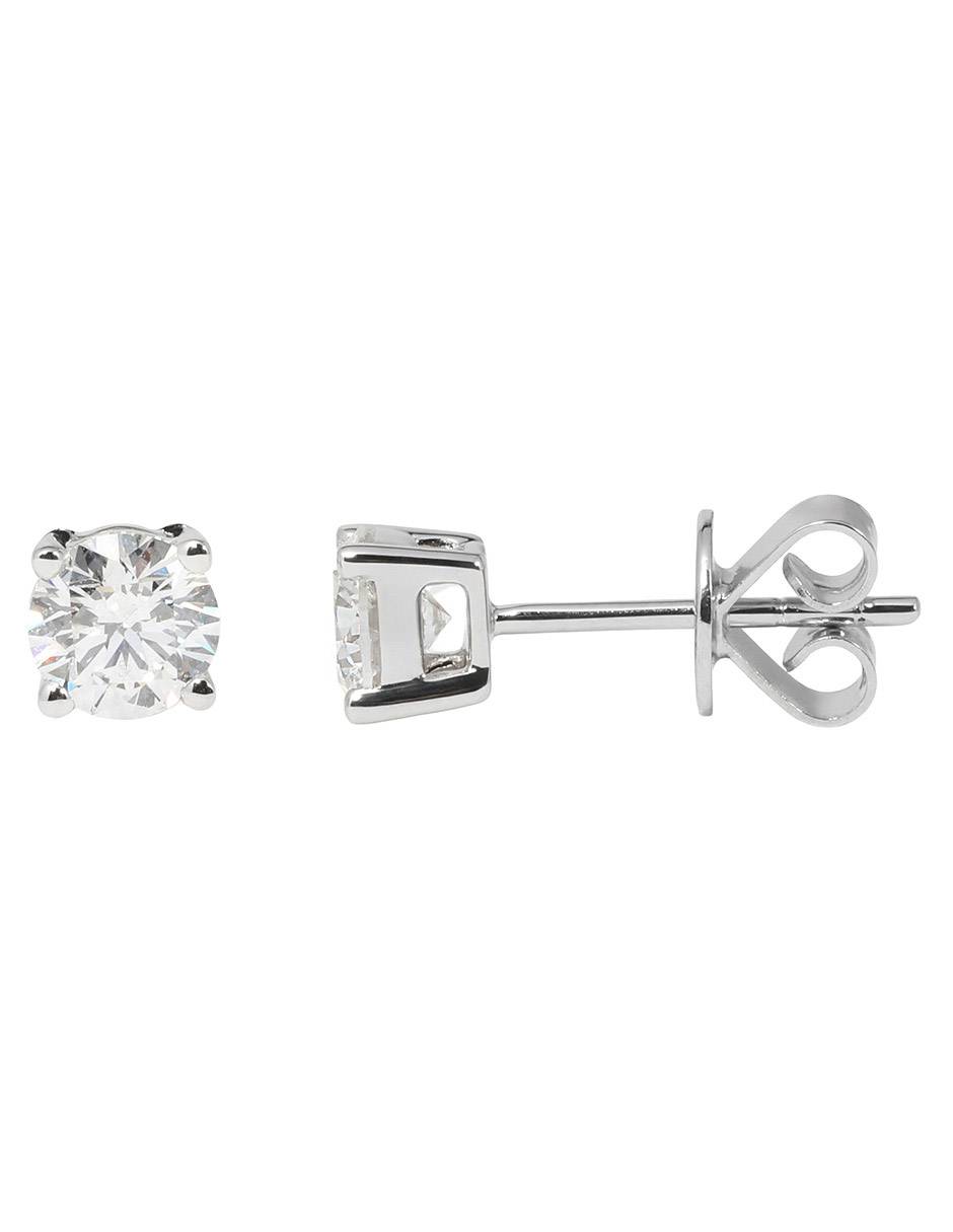 Broqueles redondos de oro blanco 14 K con acabado espejo Broqueles redondos de oro blanco 14 K con acabado espejo