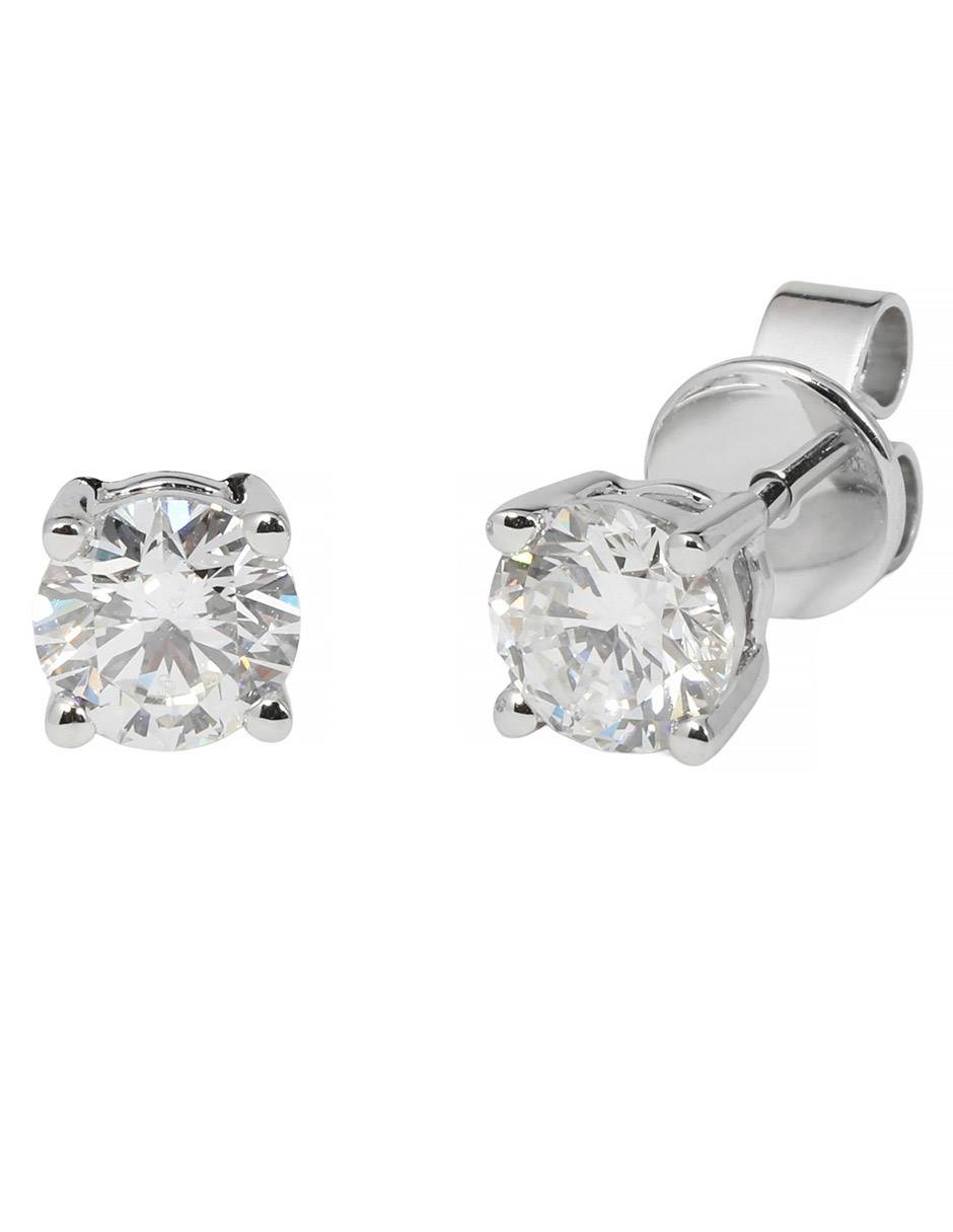 Broqueles redondos de oro blanco 14 K con acabado espejo 3