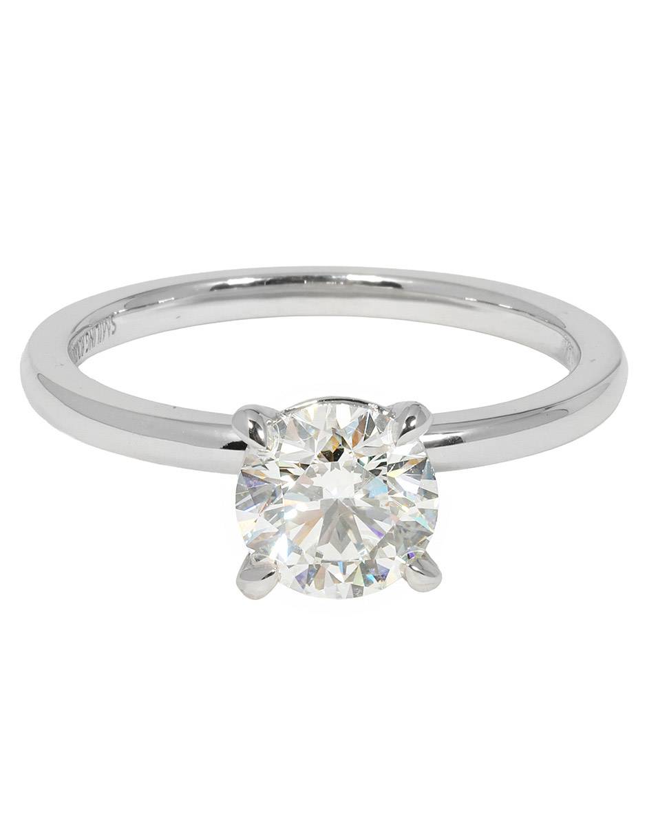 Solitario de oro blanco 14 k Petite diamante de laboratorio Solitario de oro blanco 14 k Petite diamante de laboratorio