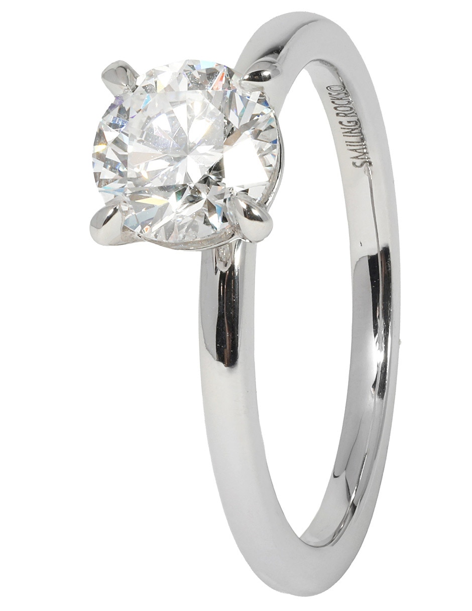 Solitario de oro blanco 14 k Petite diamante de laboratorio 3