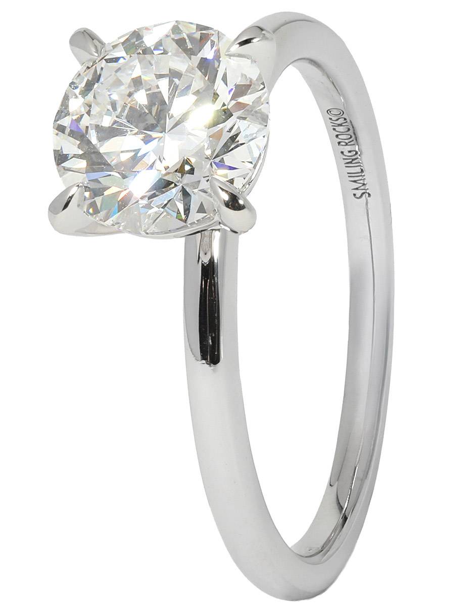 Solitario de oro blanco 14 k Petite diamante de laboratorio 3