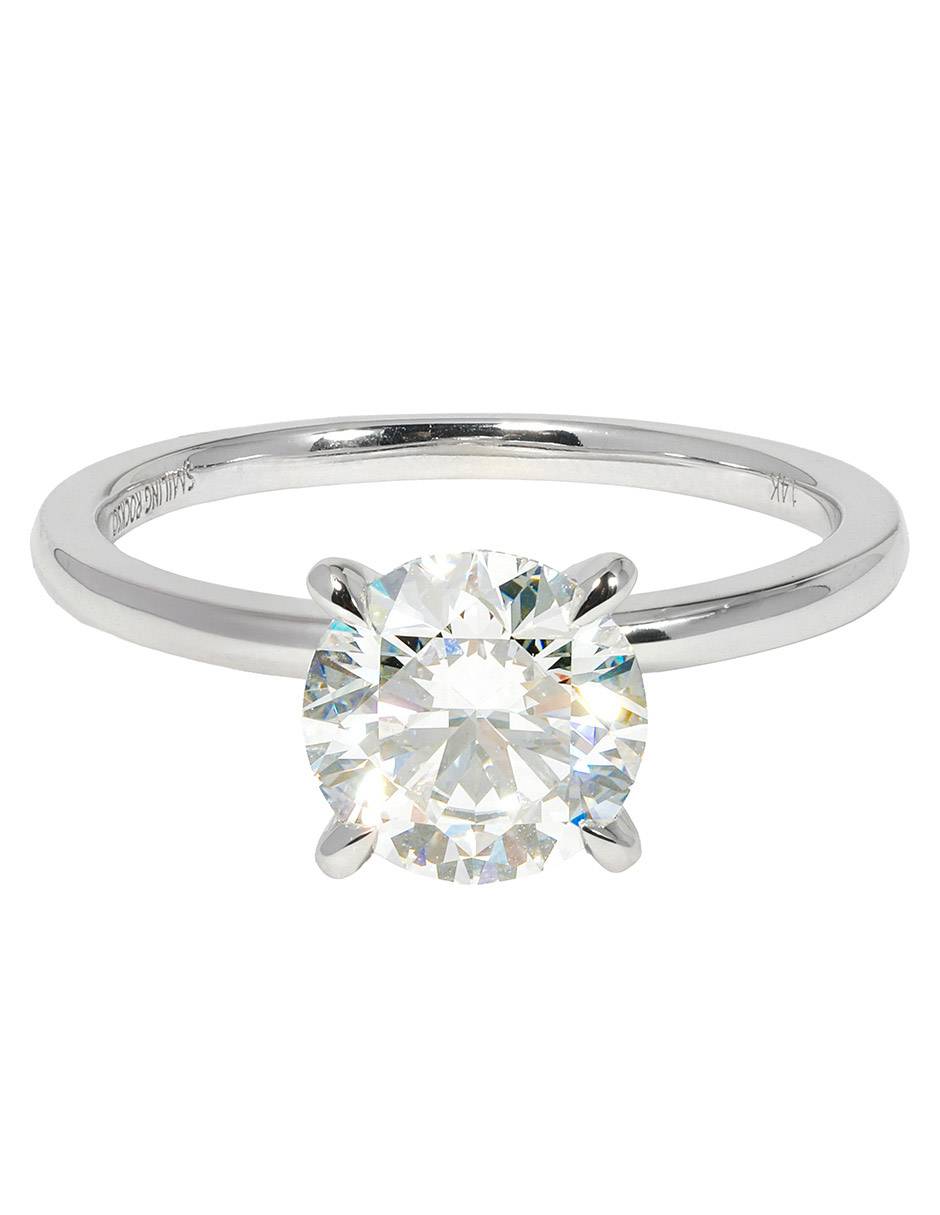 Solitario de oro blanco 14 k Petite diamante de laboratorio 2