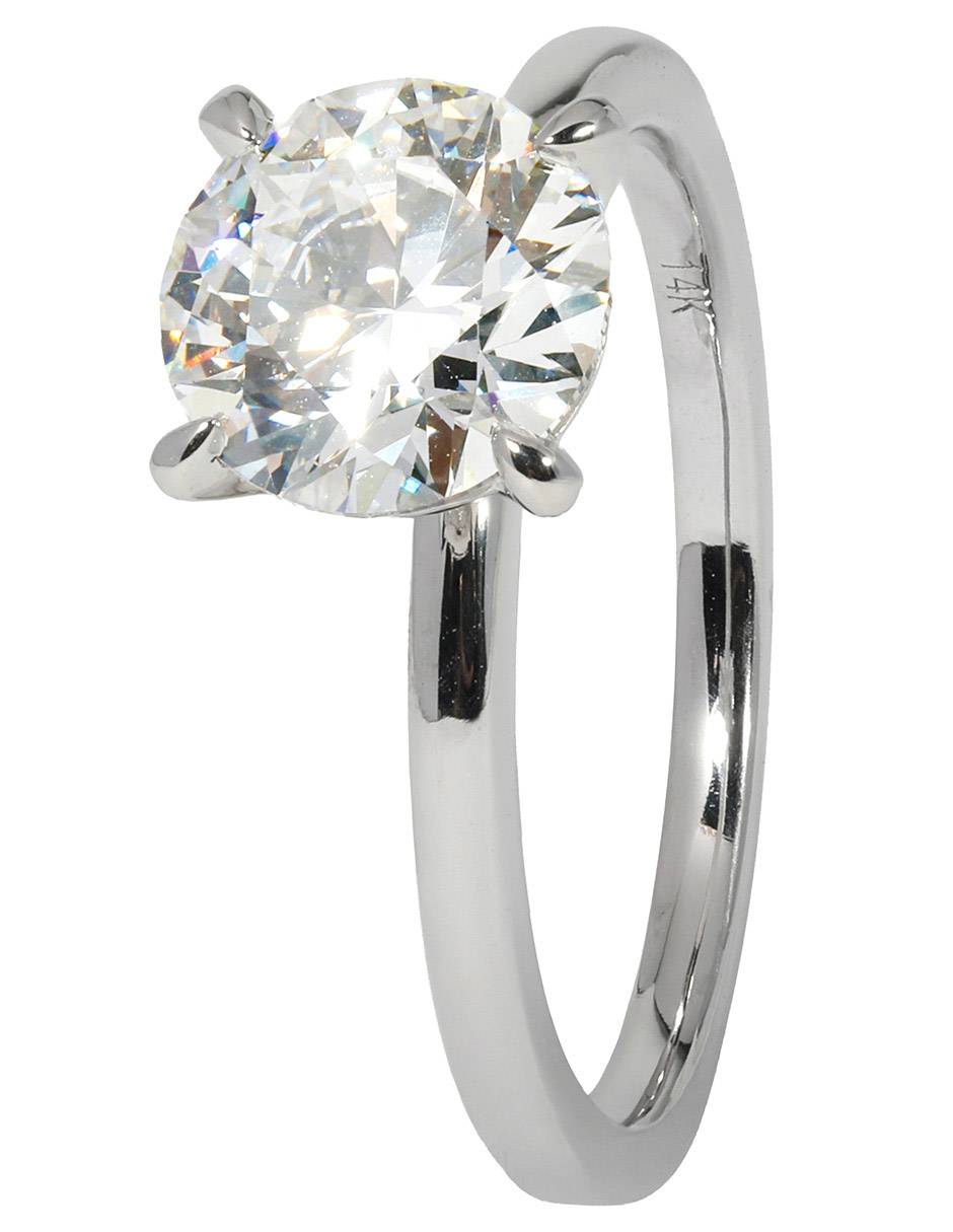 Solitario de oro blanco 14 k Petite diamante de laboratorio 3