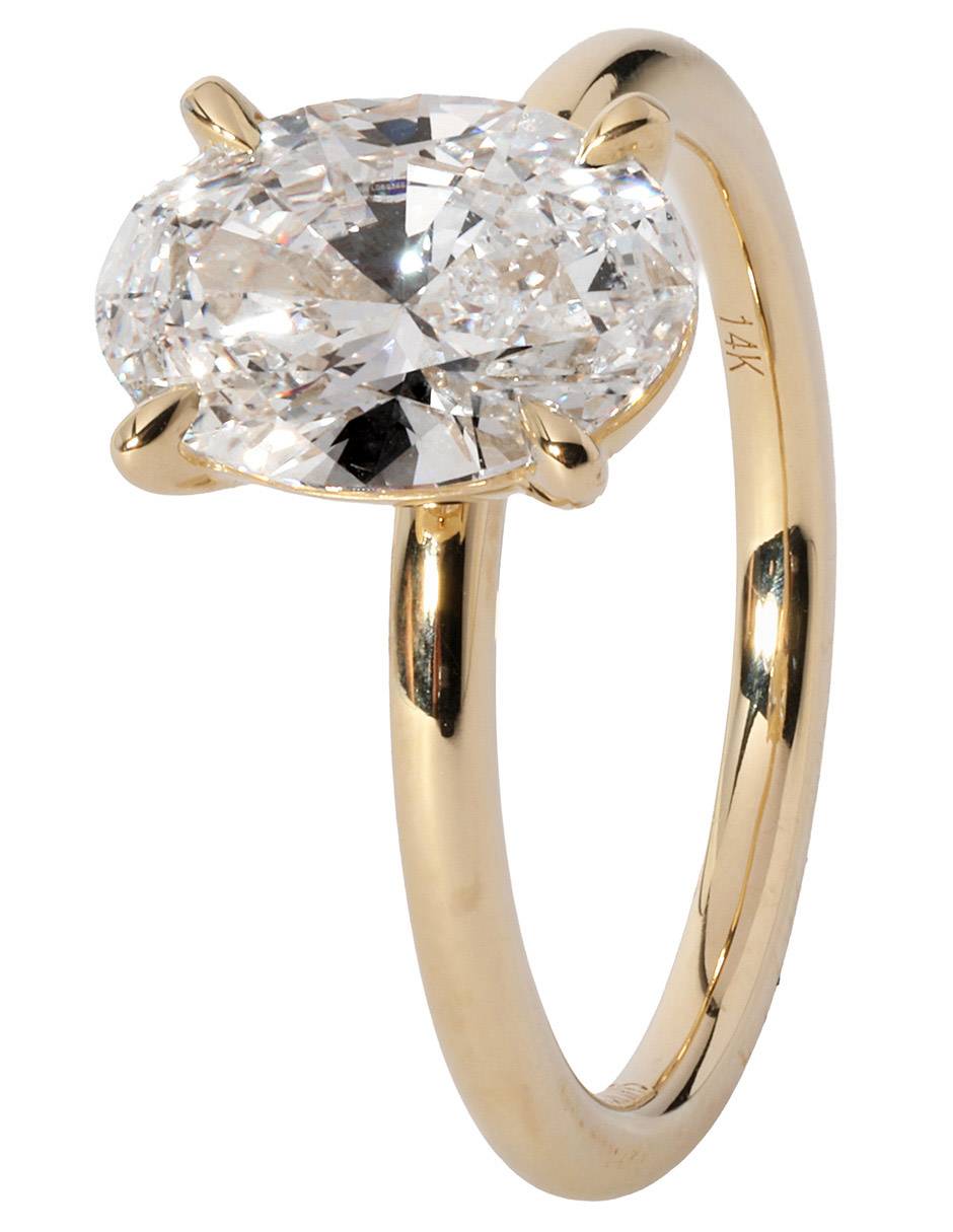 Solitario de oro 14 k Petite diamante de laboratorio 3