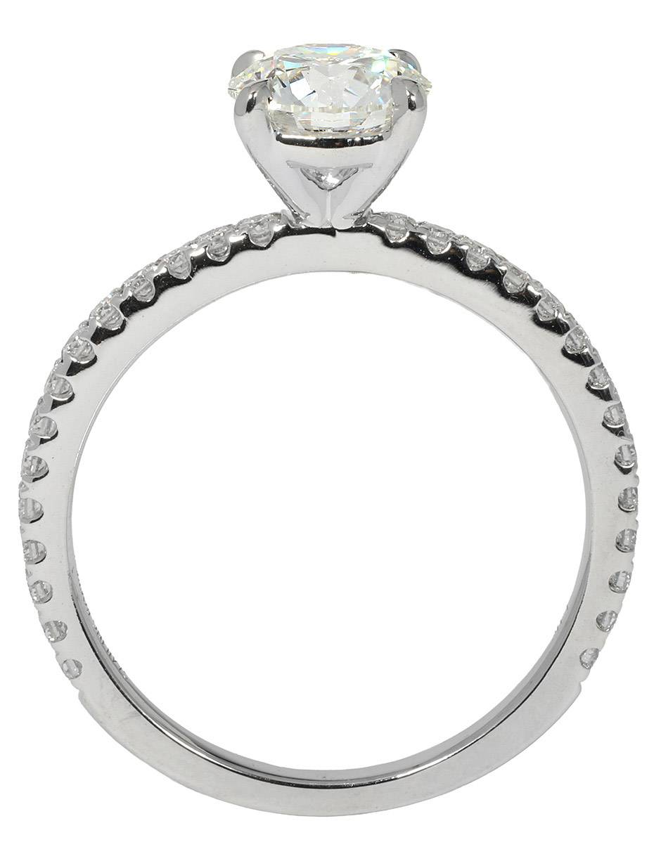 Solitario de oro blanco 14 k Pave Petite diamante de laboratorio 2