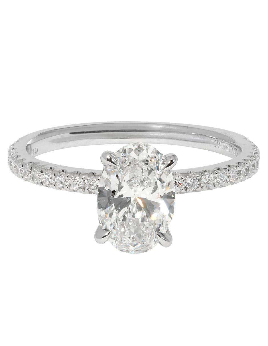 Solitario de oro blanco 14 k smiling rocks Pave Petite diamante de laboratorio