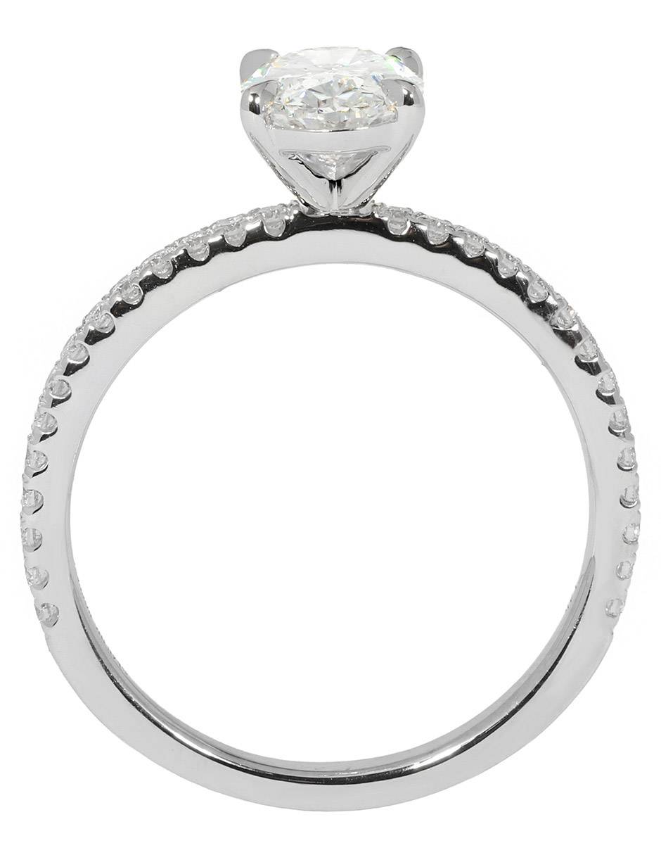 Solitario de oro blanco 14 k smiling rocks Pave Petite diamante de laboratorio