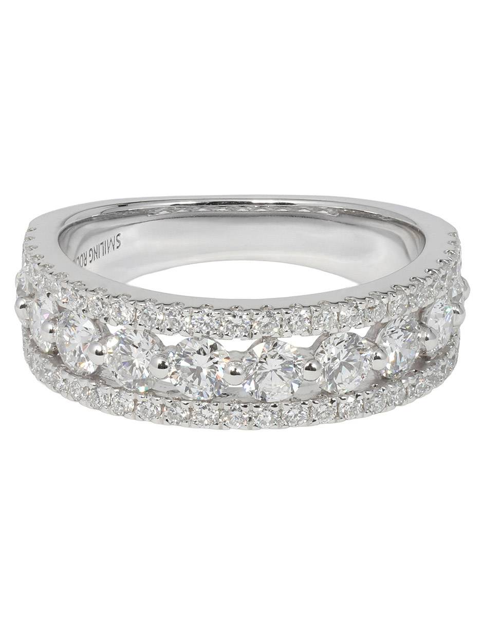 Churumbela de oro blanco 14 k Wide Bands diamante de laboratorio