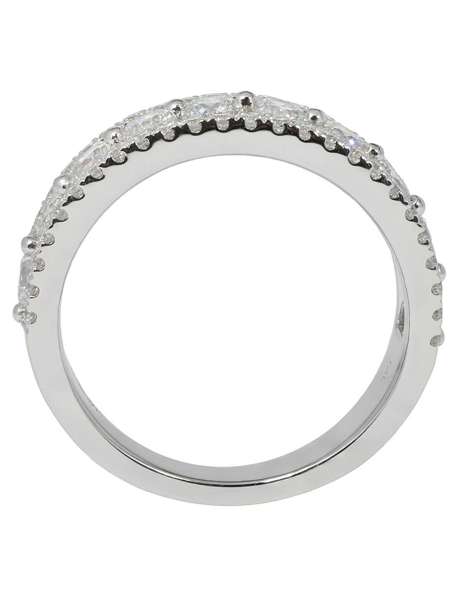 Churumbela de oro blanco 14 k Wide Bands diamante de laboratorio 2