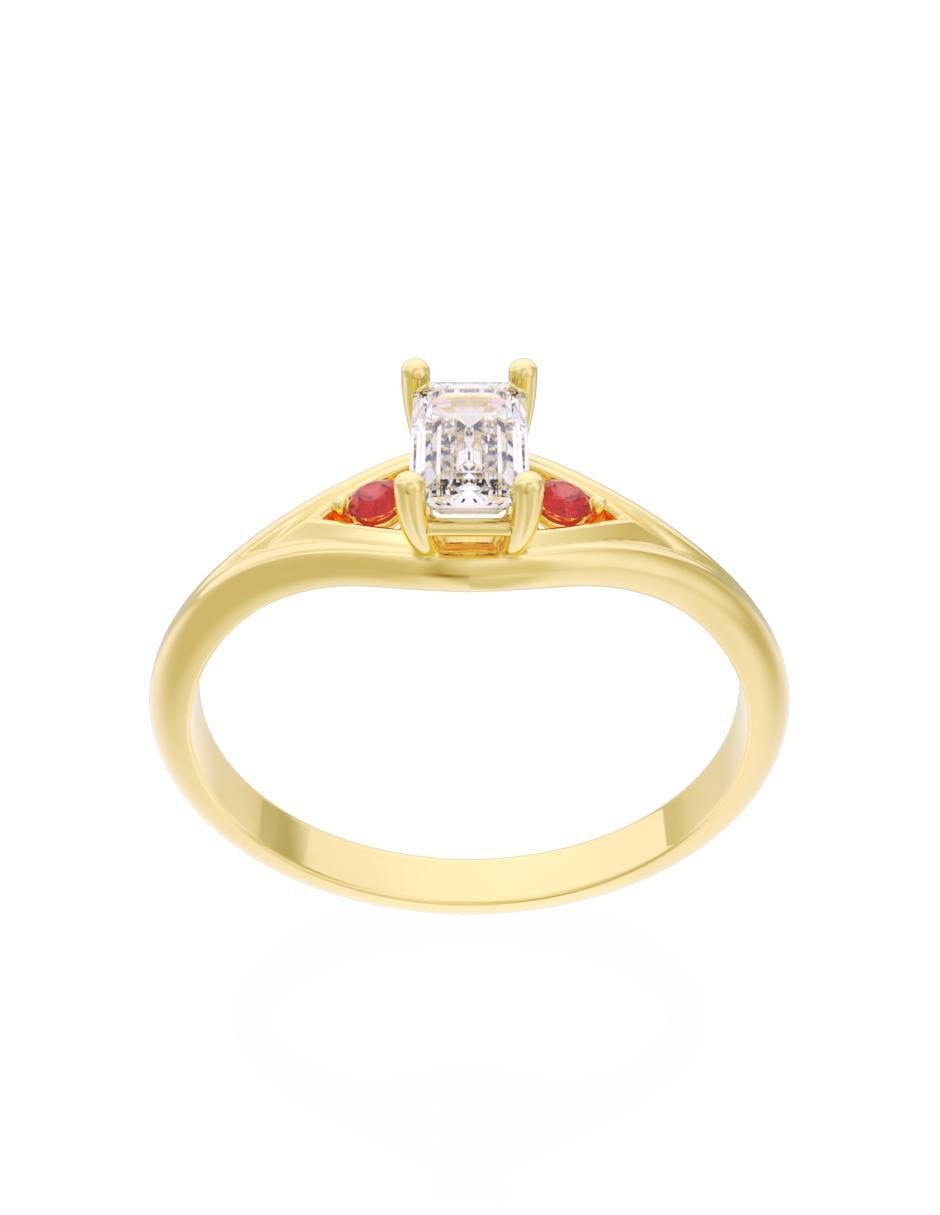 Anillo de compromiso 14 k Eternidad 2