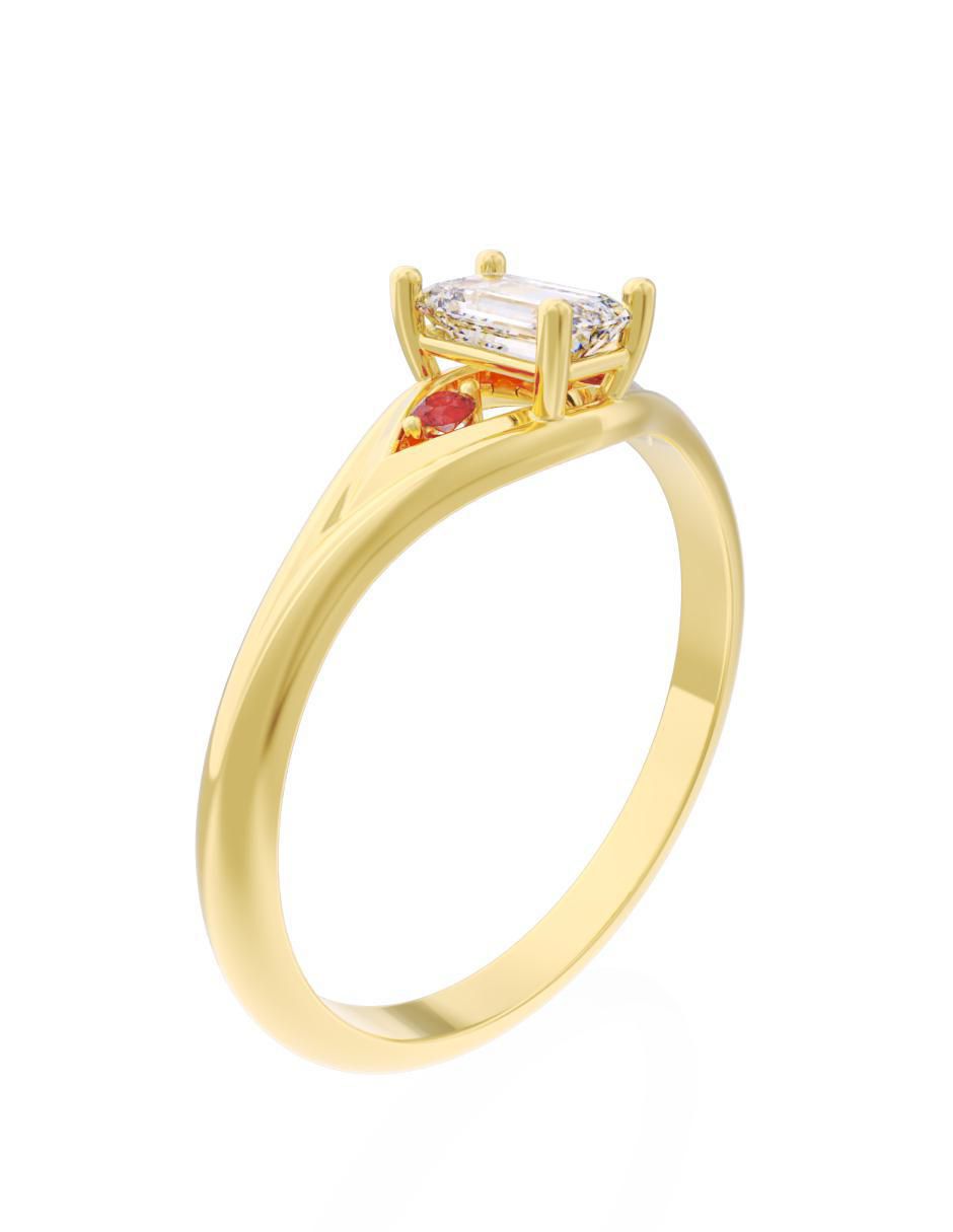Anillo de compromiso 14 k Eternidad 3