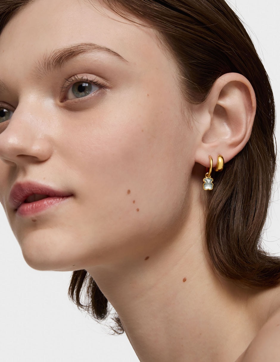 Aretes de oso Icon Color Lgg de plata P925 con acabado brillante espinela