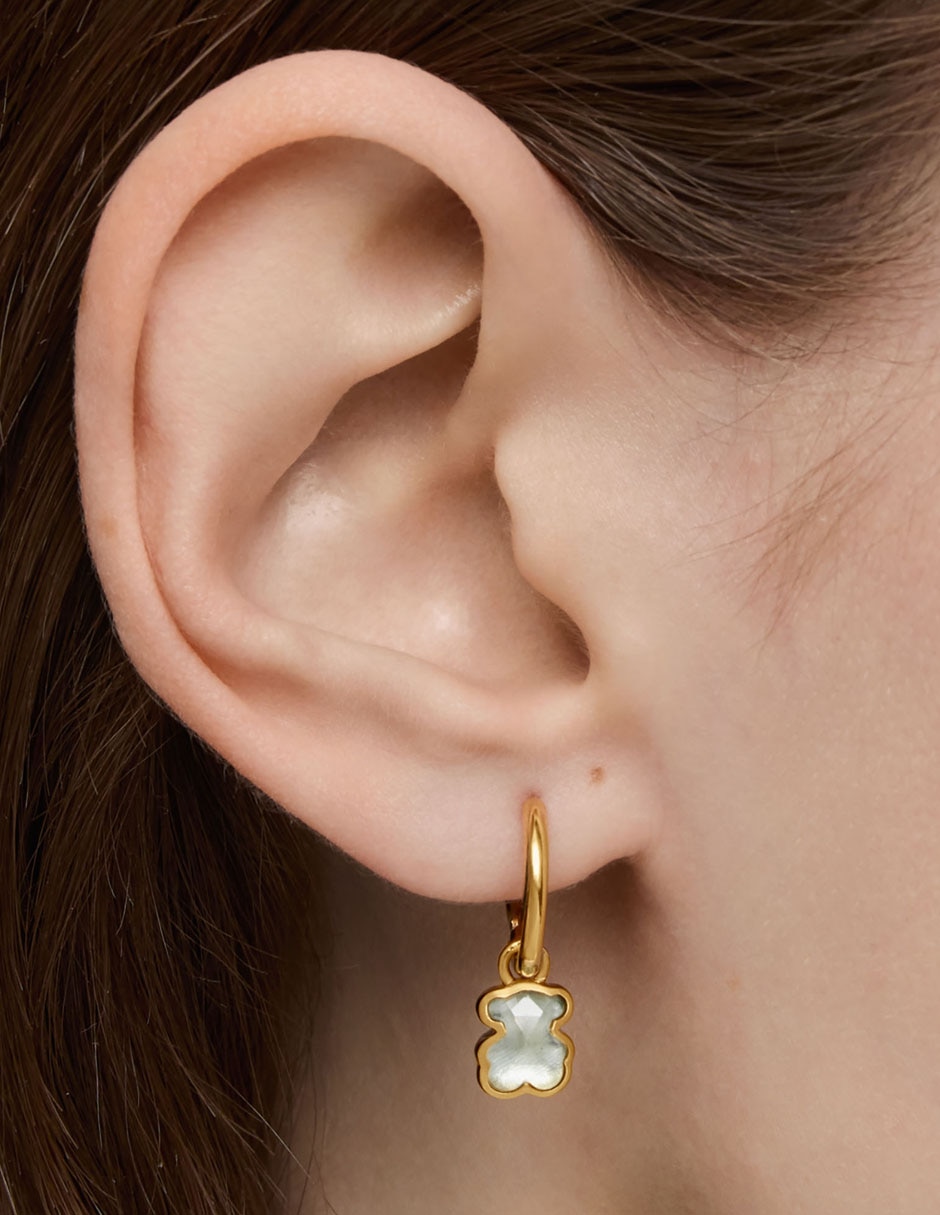 Aretes de oso Tous Icon Color Lgg de plata P925 con acabado brillante espinela