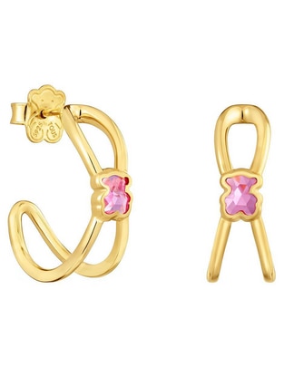 Aretes de oso Tous Icon Color Lgg de plata P925 con acabado brillante rubí